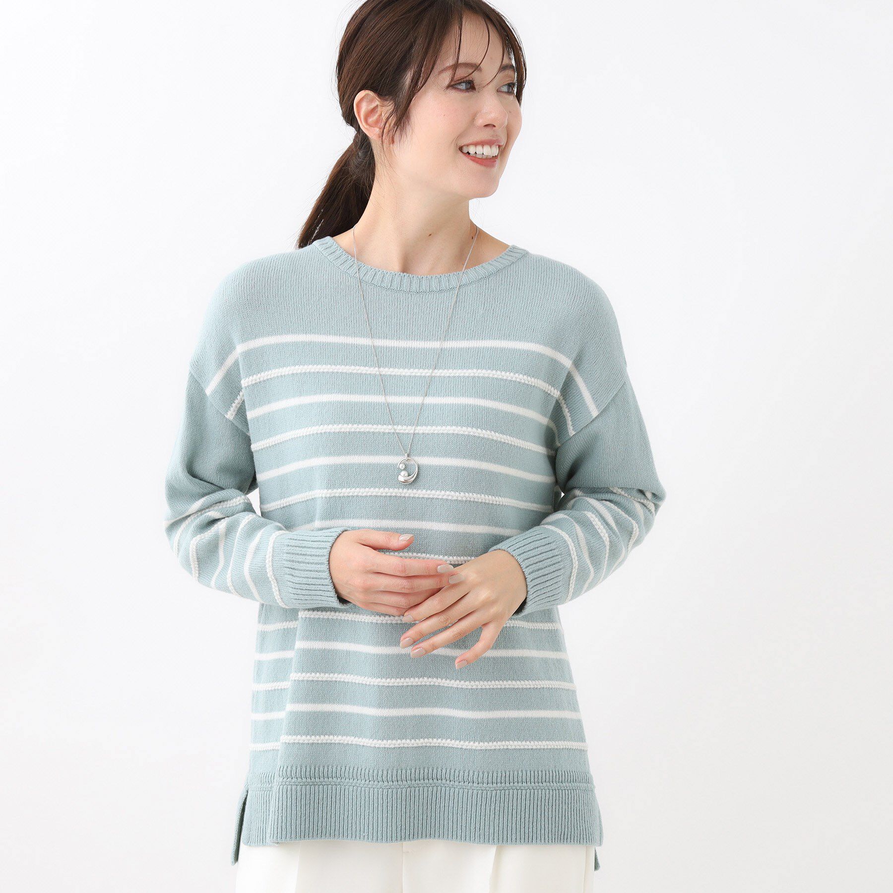Reflect「【ゆったり着られる◎】ボートネックボーダーニット」|ニット・セーター|