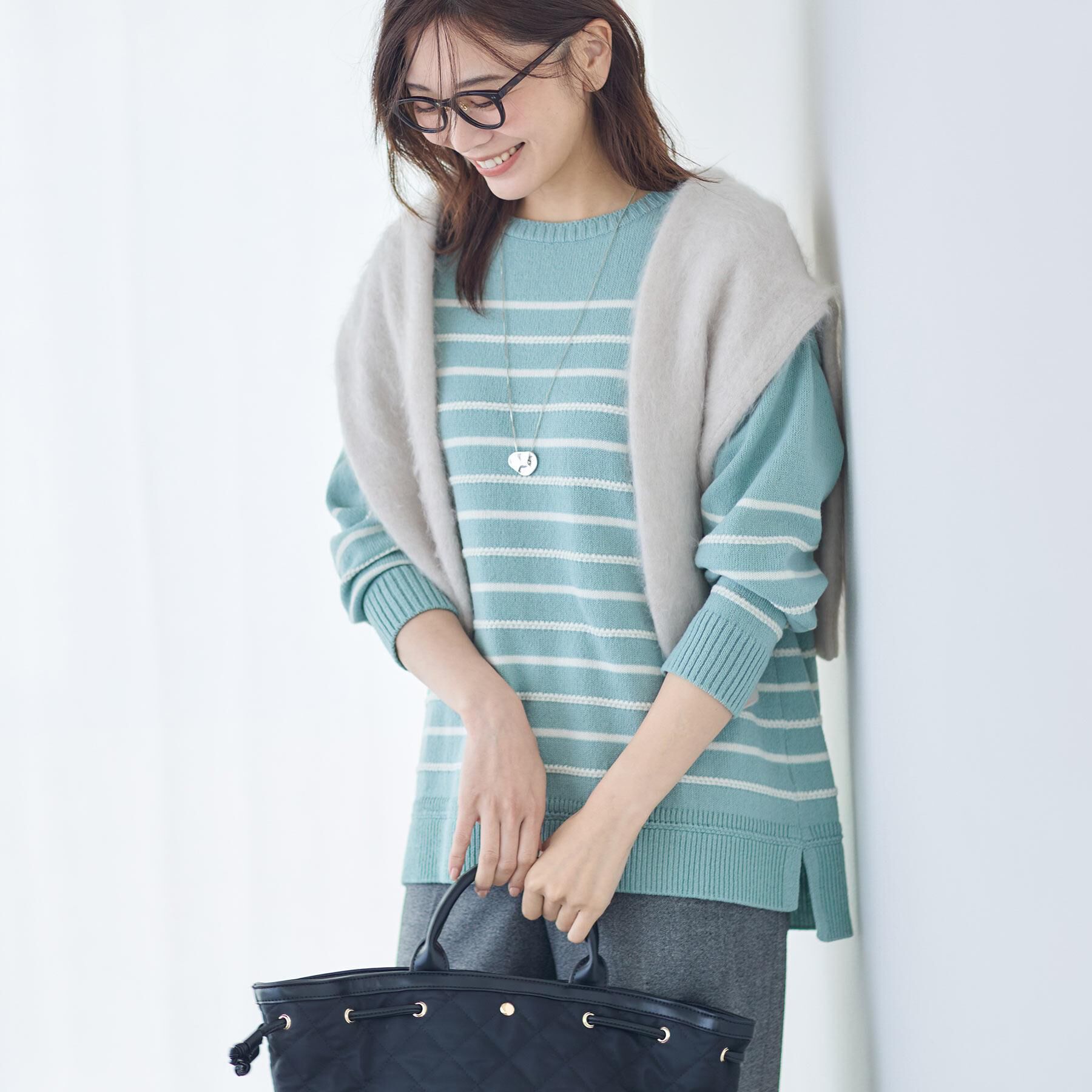 Reflect「【ゆったり着られる◎】ボートネックボーダーニット」|ニット・セーター|