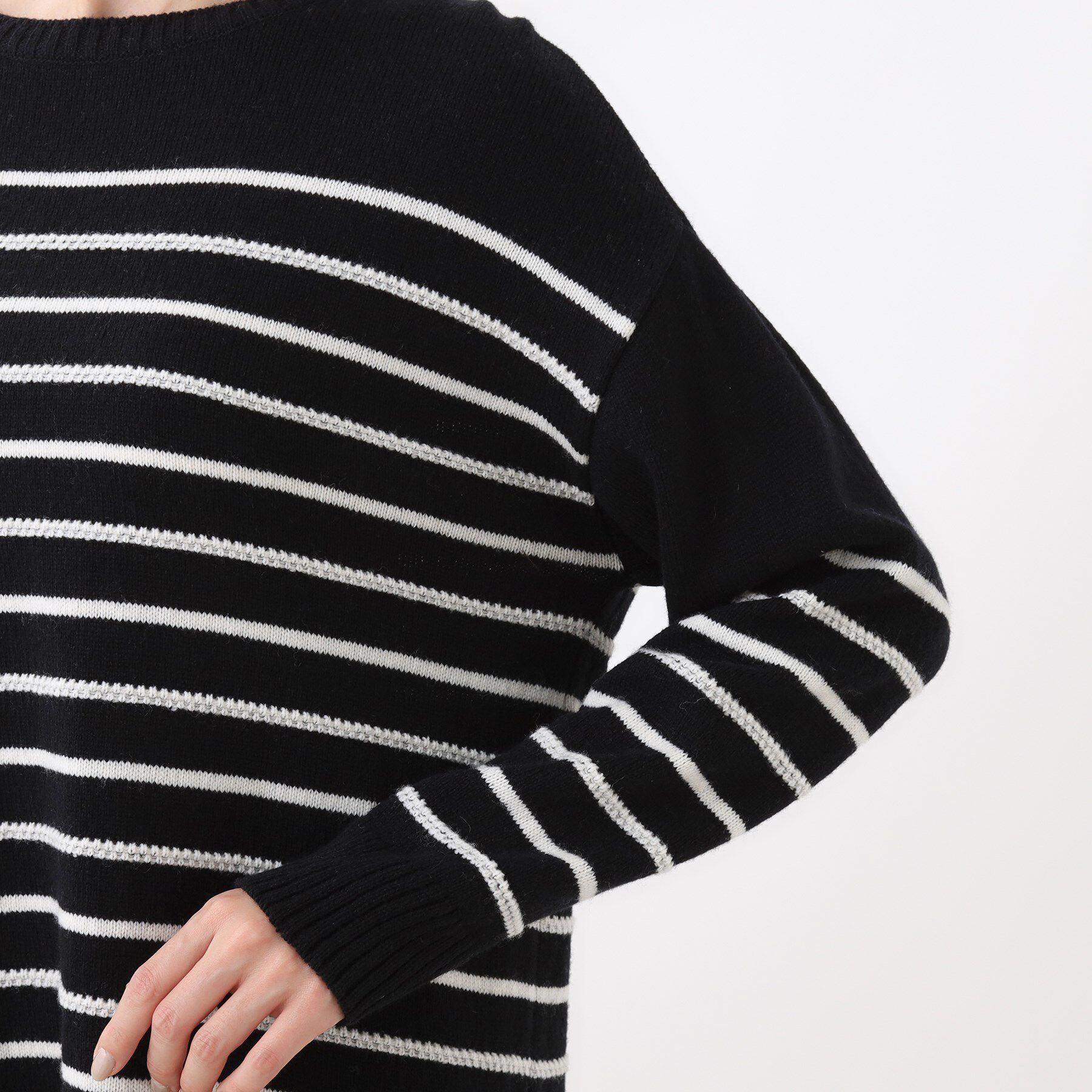 Reflect「【ゆったり着られる◎】ボートネックボーダーニット」|ニット・セーター|