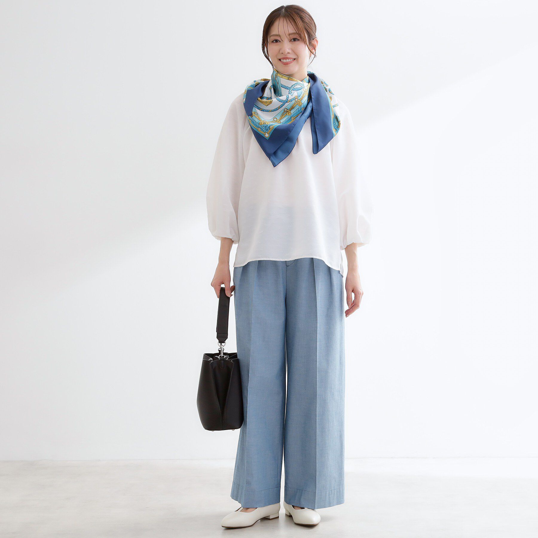 Reflect「ボリュームスリーブサテンジャカードブラウス」|シャツ・ブラウス|