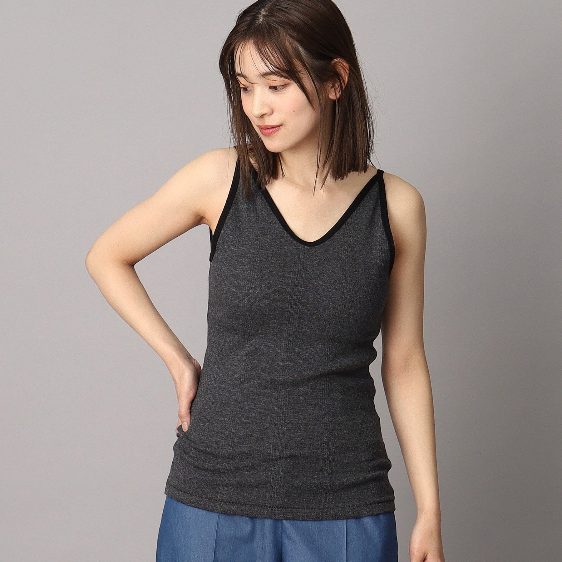 DRESSTERIOR「Robert．P．Miller（ロベルト・ピー・ミラー）パネルリブ カップ付き キャミタンクトップ」|キャミソール|