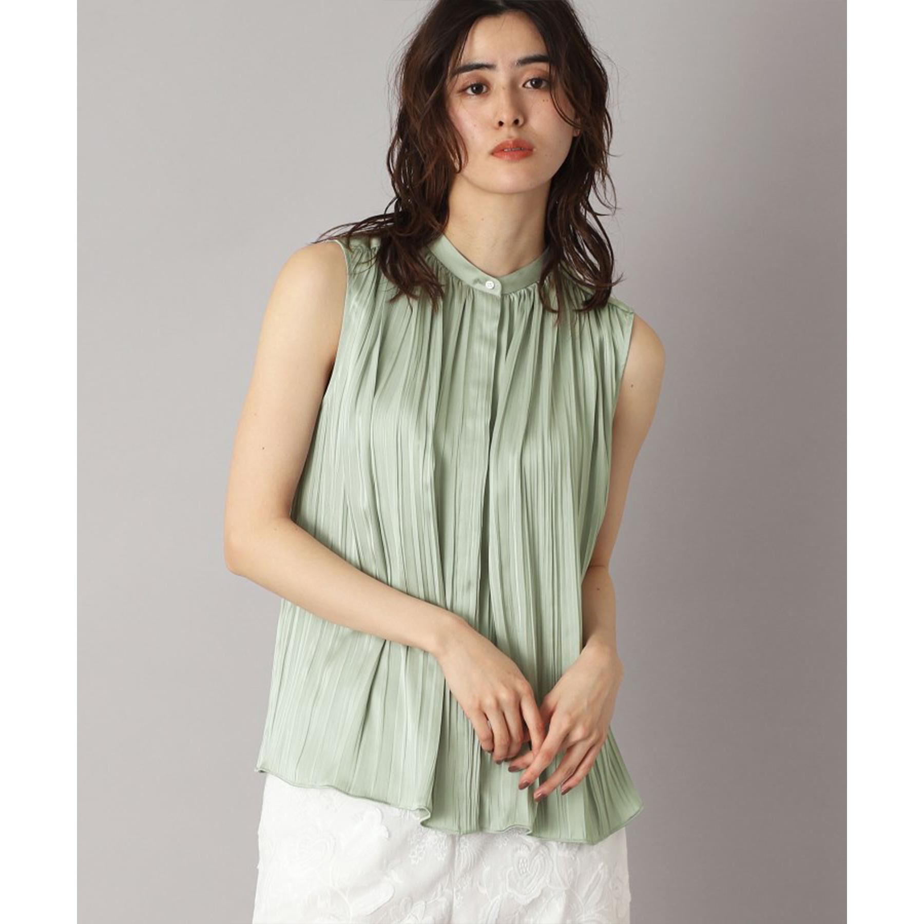 DRESSTERIOR「【洗える/きれいめ】プリーツサテンブラウス」|シャツ・ブラウス|