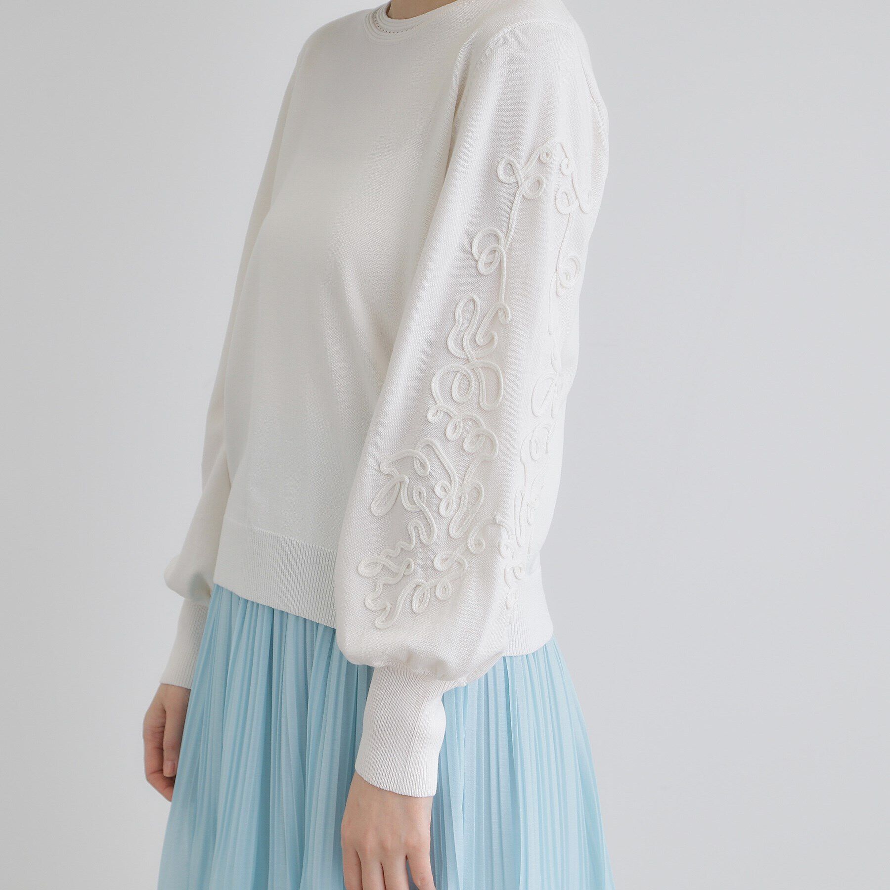 grove「袖コード刺繍ニットプルオーバー」|ニット・セーター|