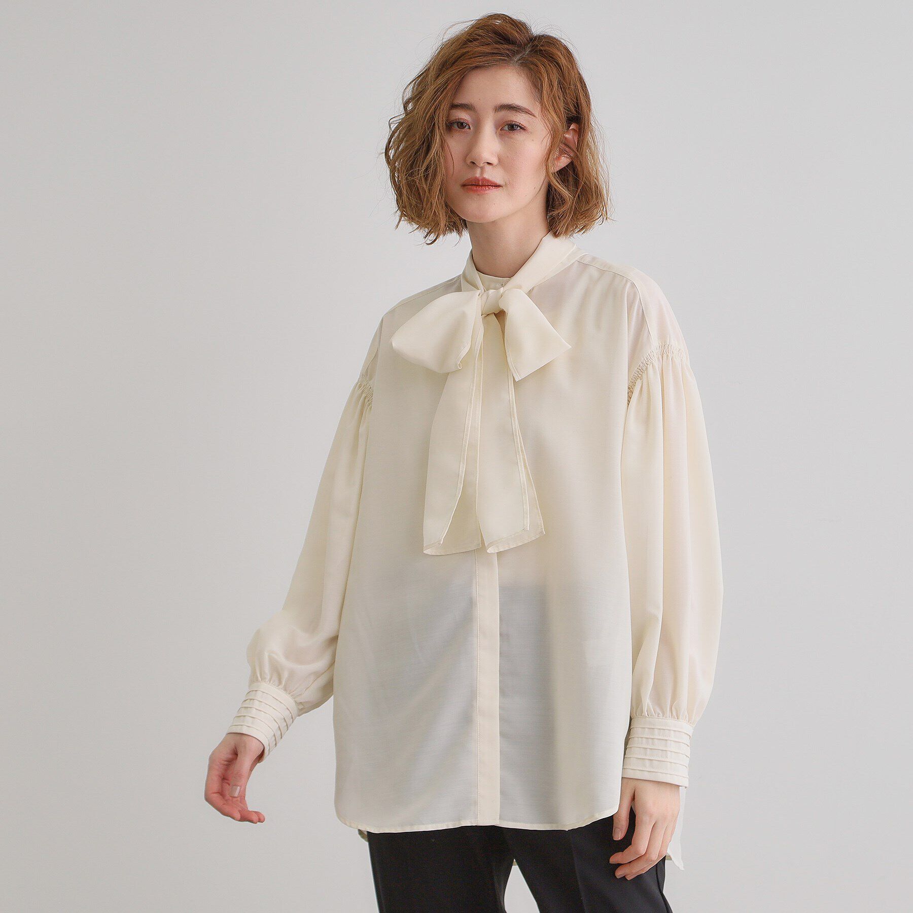 grove「2WAYシアーボウタイブラウス」|シャツ・ブラウス|オフホワイト(003
