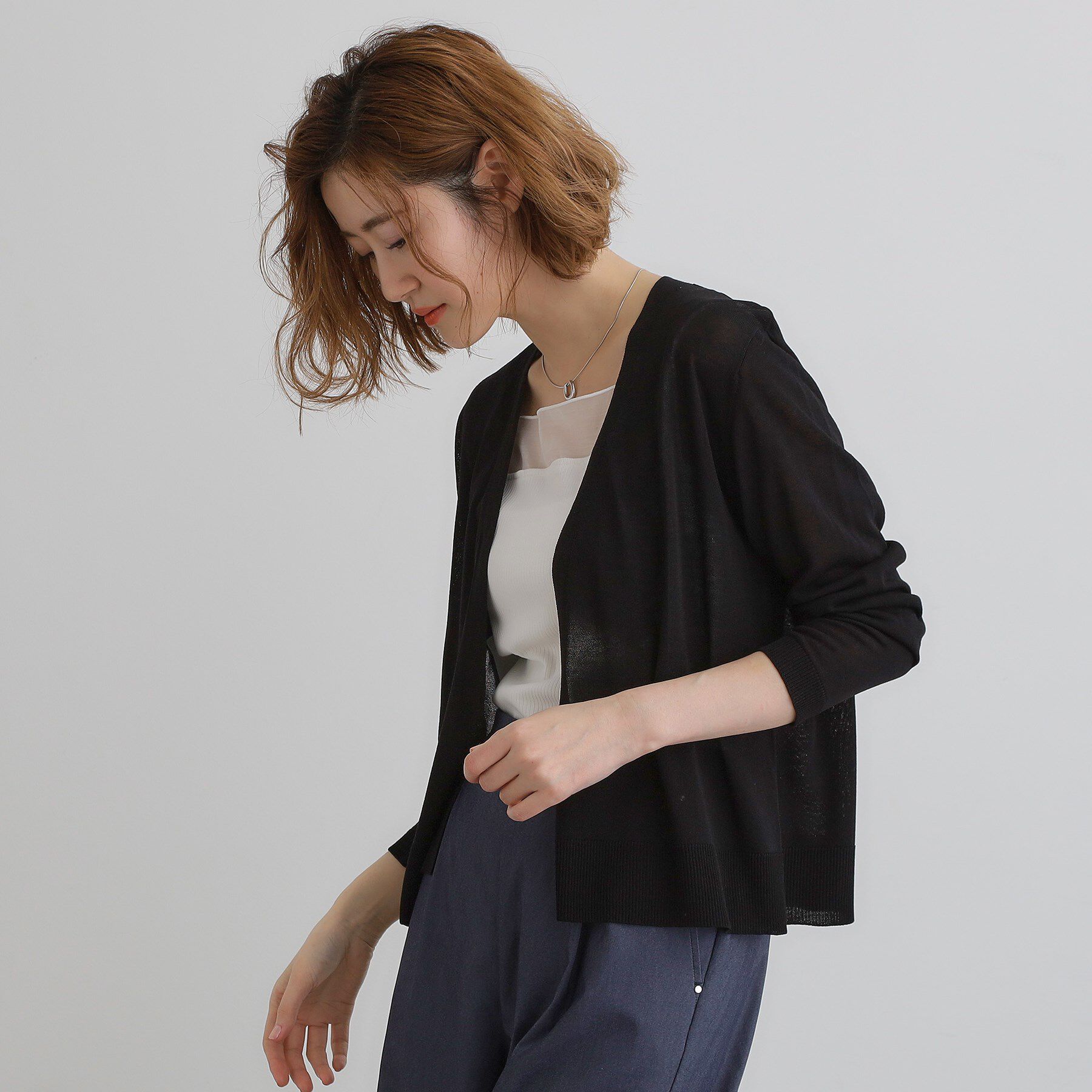 grove「【接触冷感/UVカットetc】夏に嬉しい機能付き！ベーシックショートカーディガン」|カーディガン|