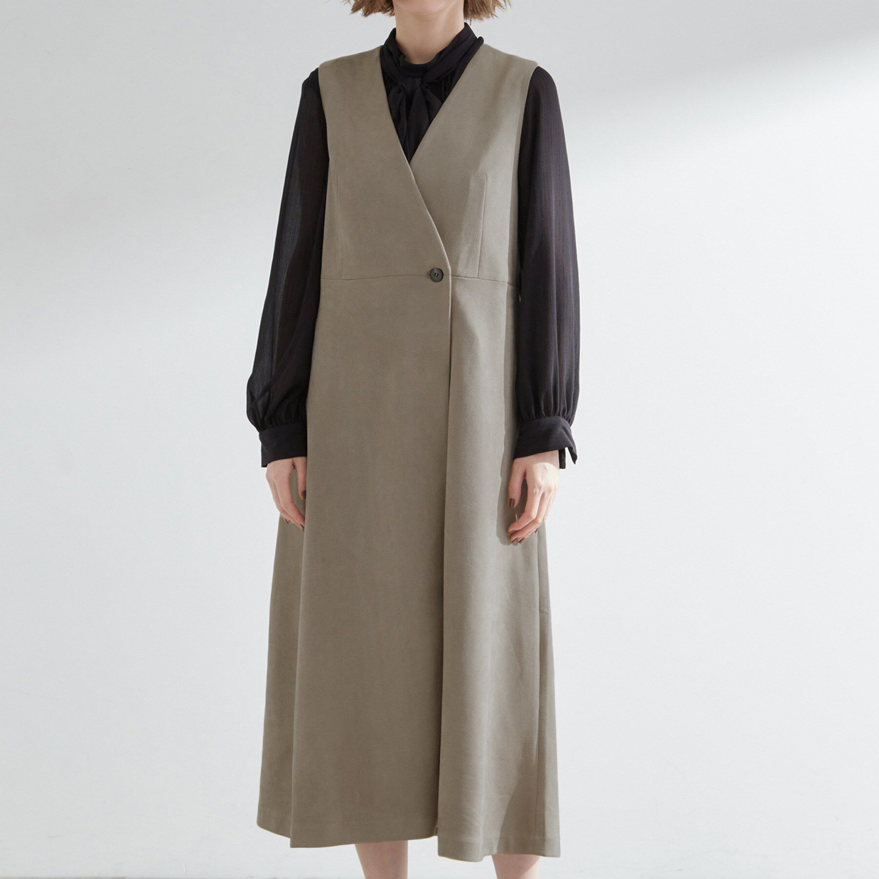 grove「【2WAY】スウェード調ジレワンピース」|ワンピース|