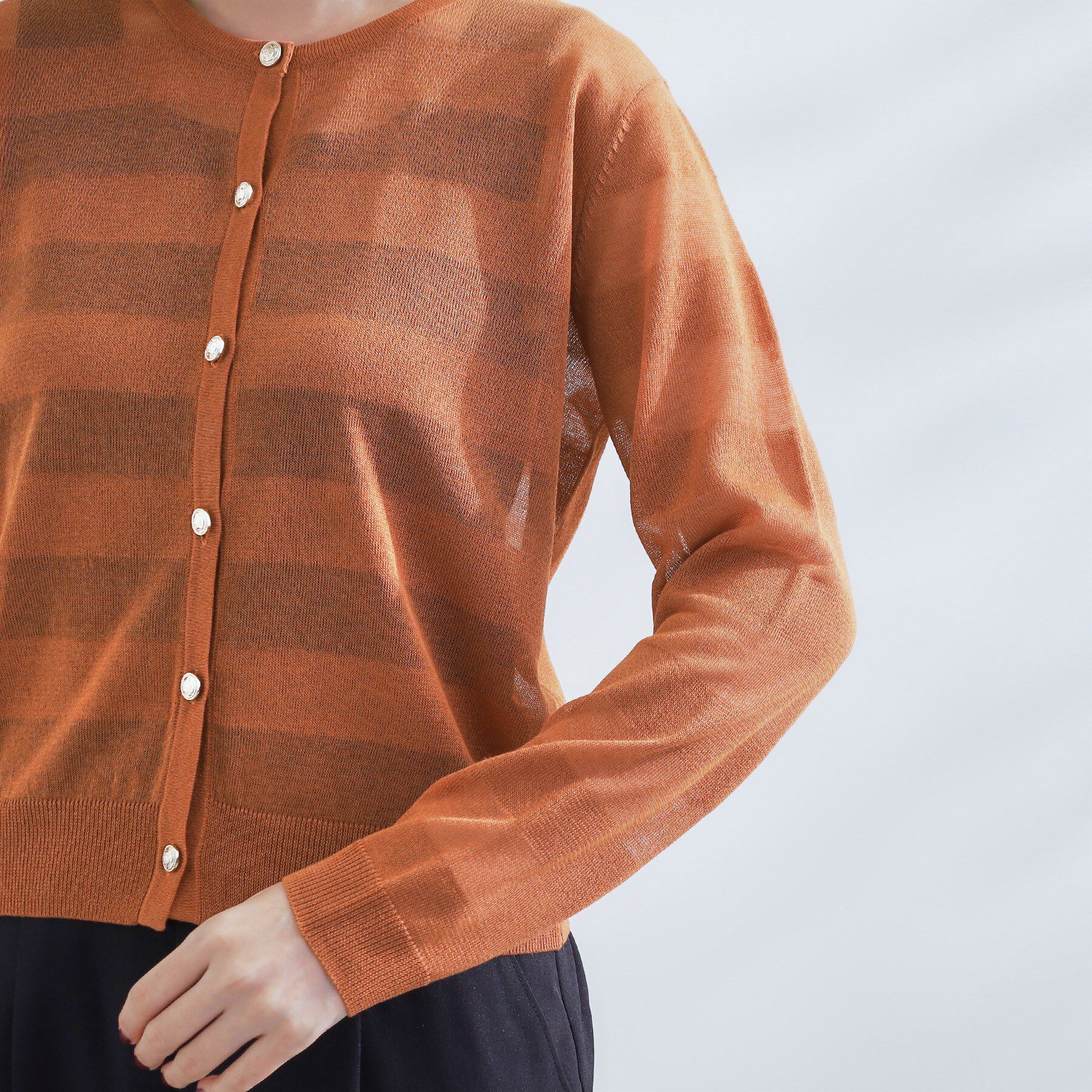 grove「シアーボーダーカーディガン」|カーディガン|