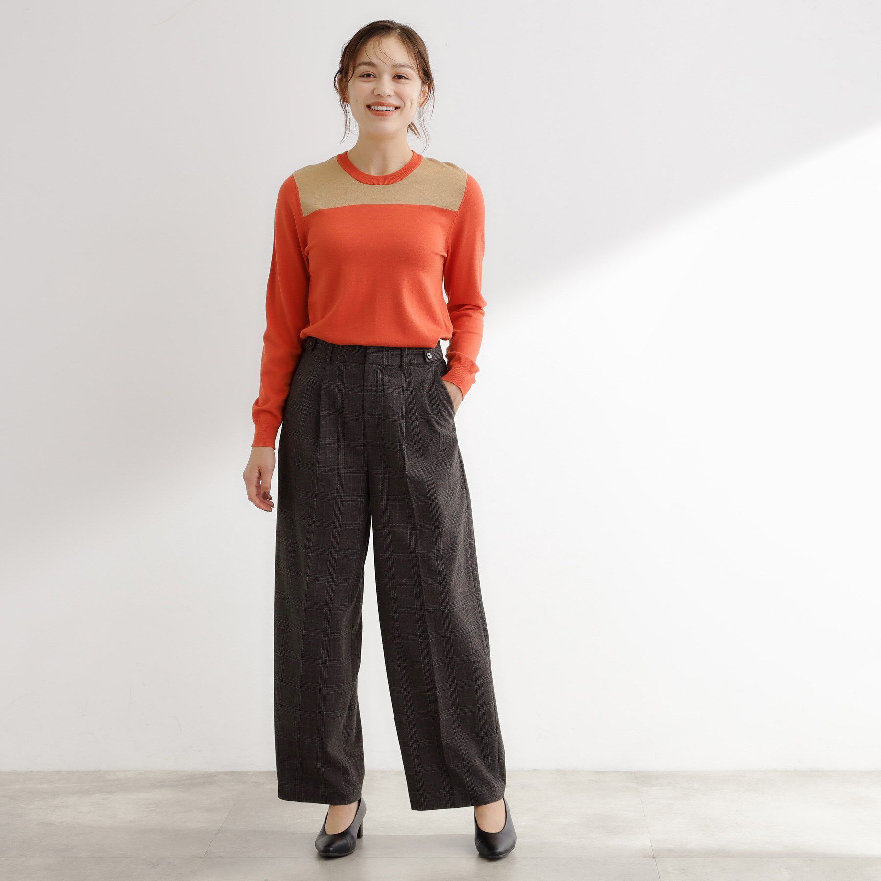 grove「【アンサンブル対応】バイカラー切替ニット」|ニット・セーター|