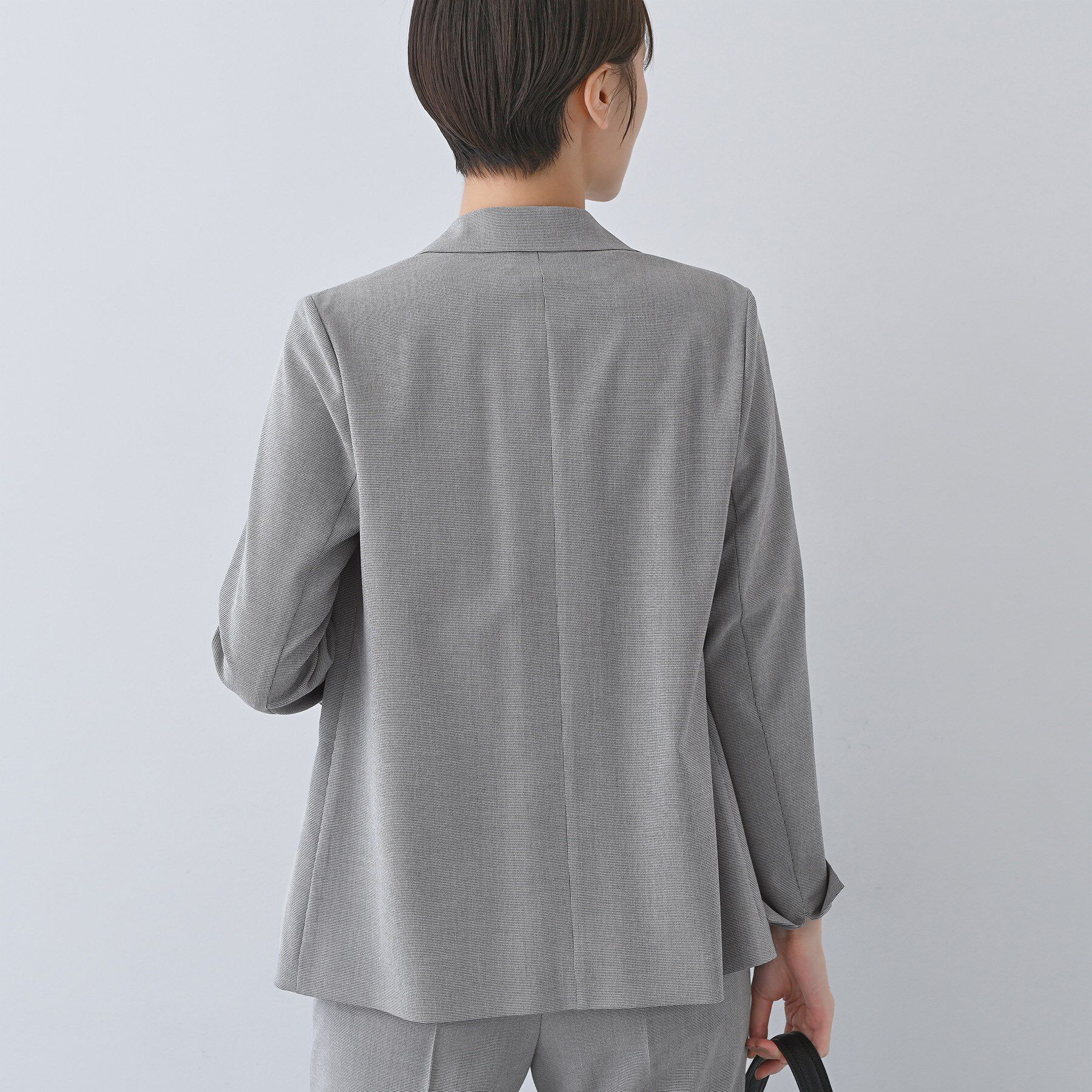 INDIVI「【洗える／夏スーツ】ミニ千鳥柄テーラードカラージャケット」|テーラードジャケット|