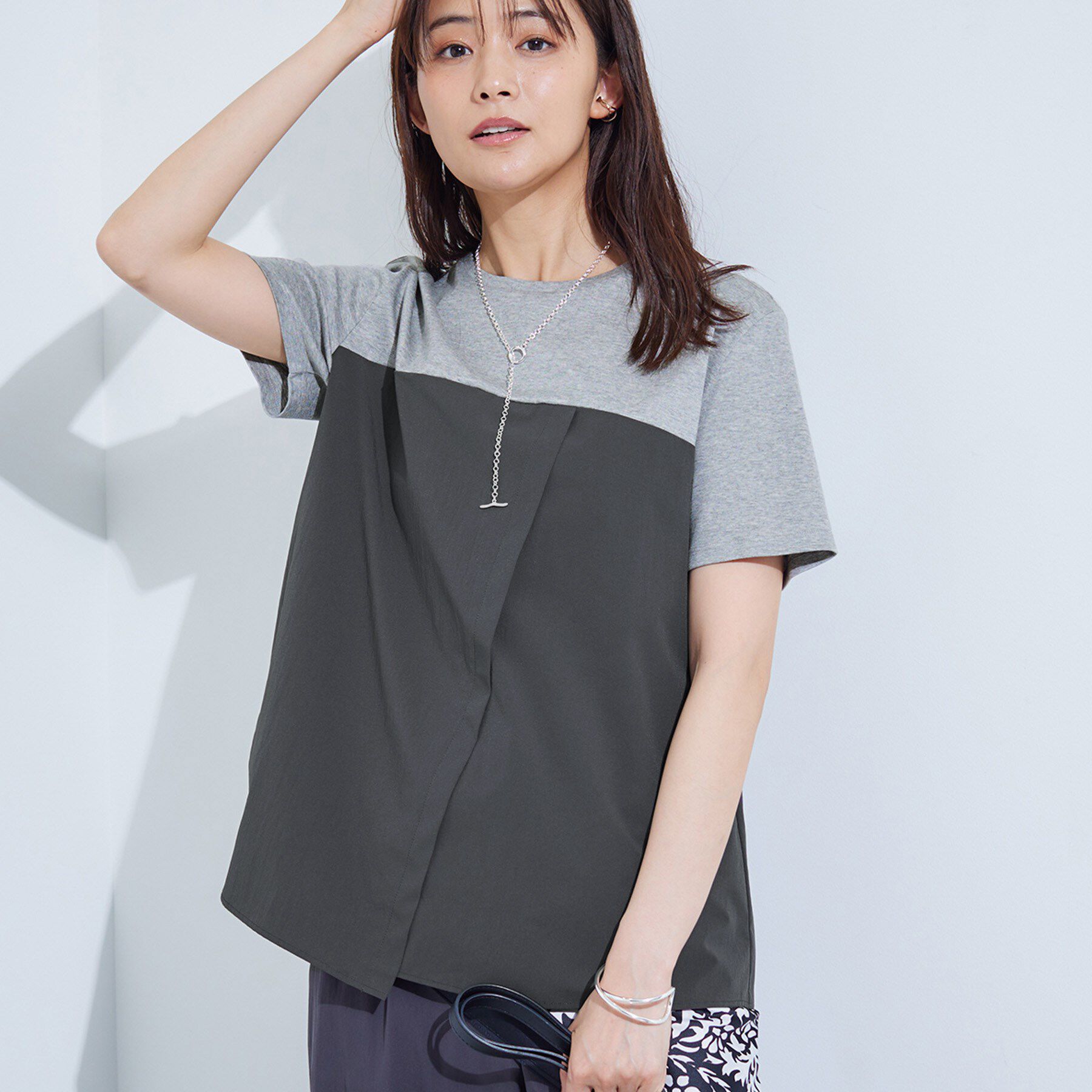INDIVI「【洗える】ビスチェレイヤード風トップス」|Tシャツ・カットソー|