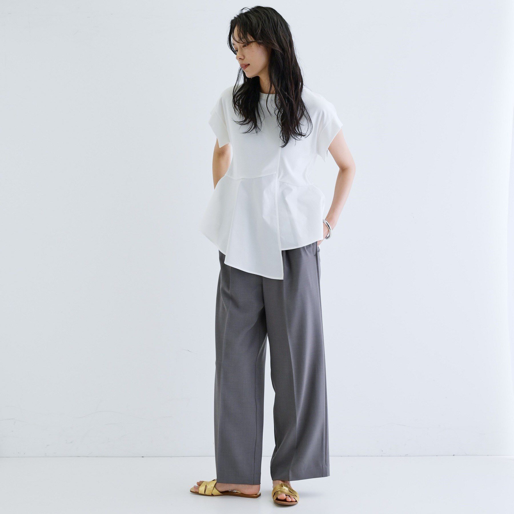 GALLEST「ペプラムスムースカットソー」|Tシャツ・カットソー|