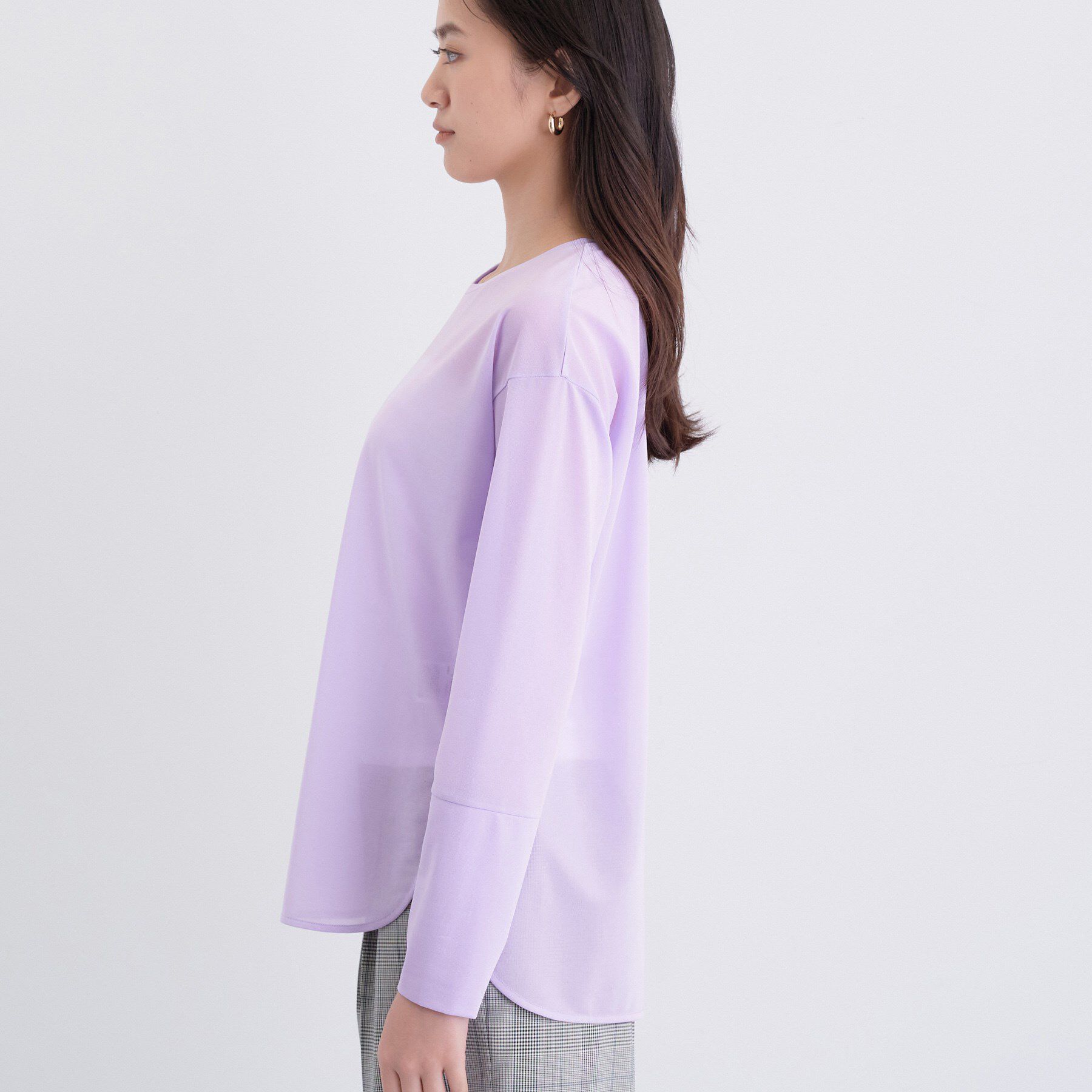 INDIVI「ストレッチシアーロングTシャツ」|Tシャツ・カットソー|