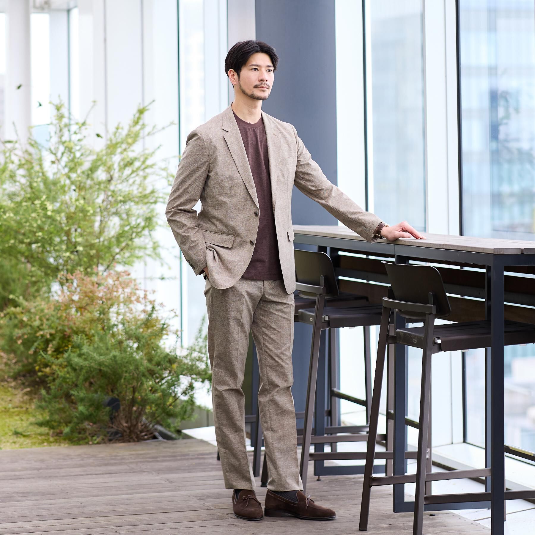 TAKEO KIKUCHI「【抗菌防臭】COOL DOTS（R）ドビープリント ジャケット」|テーラードジャケット|