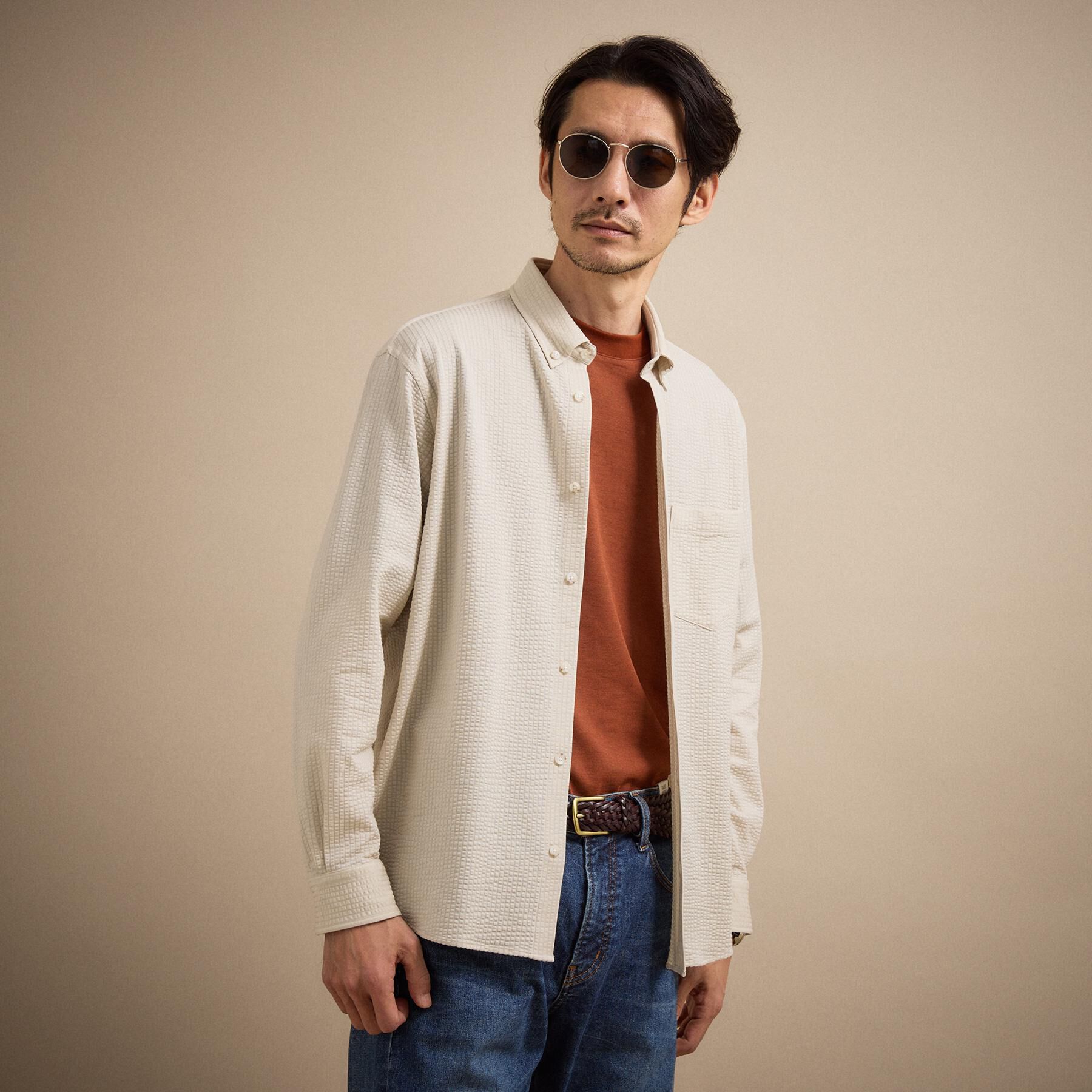 TAKEO KIKUCHI「【抗菌防臭/シーズンレス】シアサッカー ジャージシャツ」|シャツ・ブラウス|