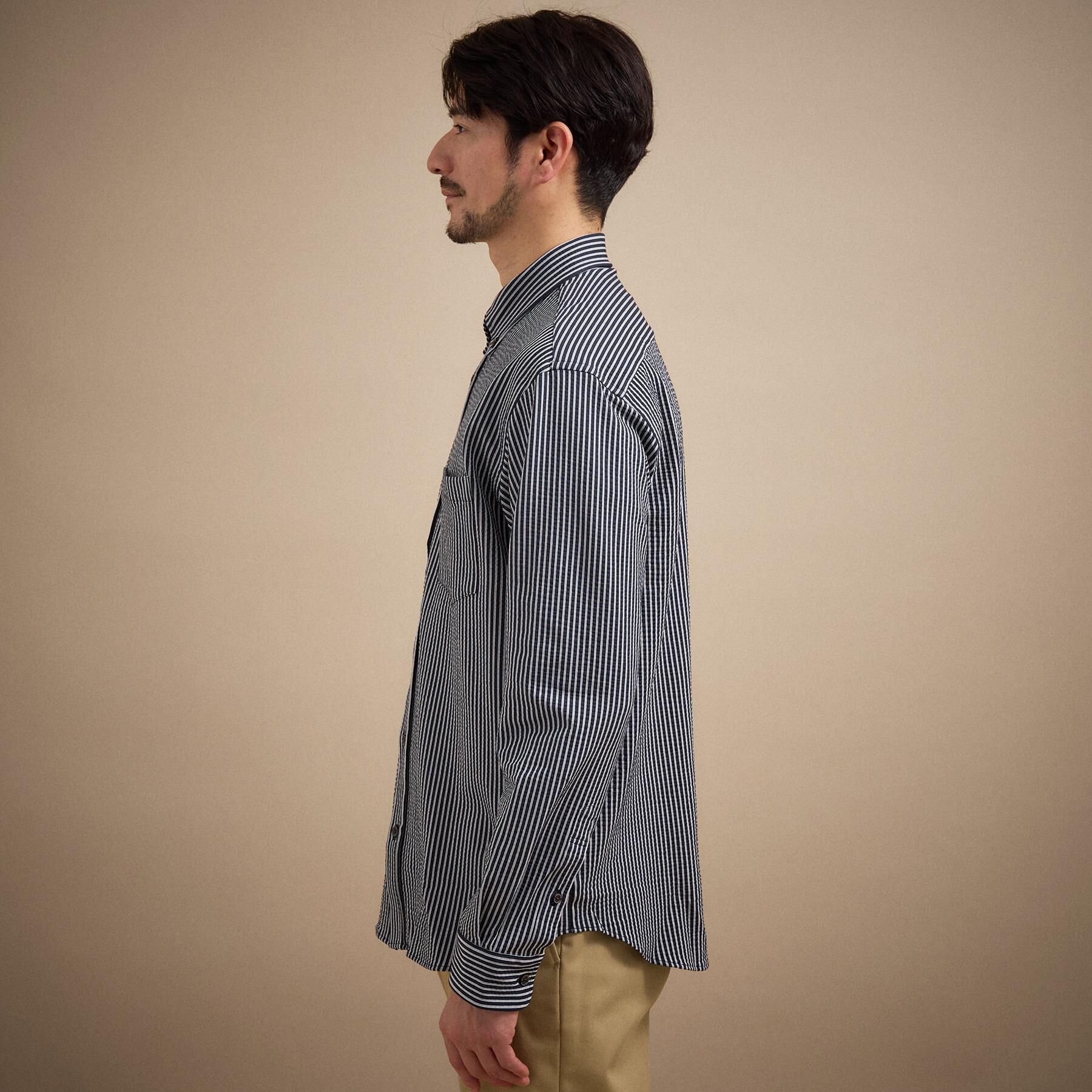 TAKEO KIKUCHI「【抗菌防臭/シーズンレス】シアサッカー ジャージシャツ」|シャツ・ブラウス|