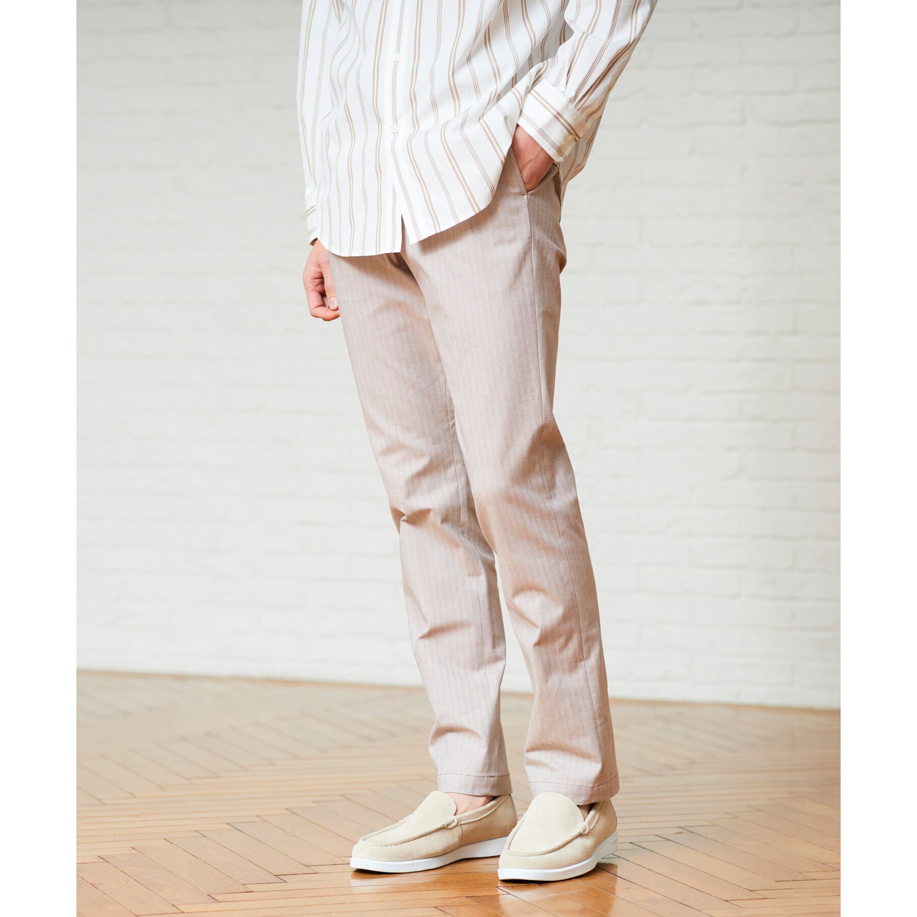 TAKEO KIKUCHI「【Made in JAPAN】播州織 ヘリンボン ストレート パンツ」|その他|