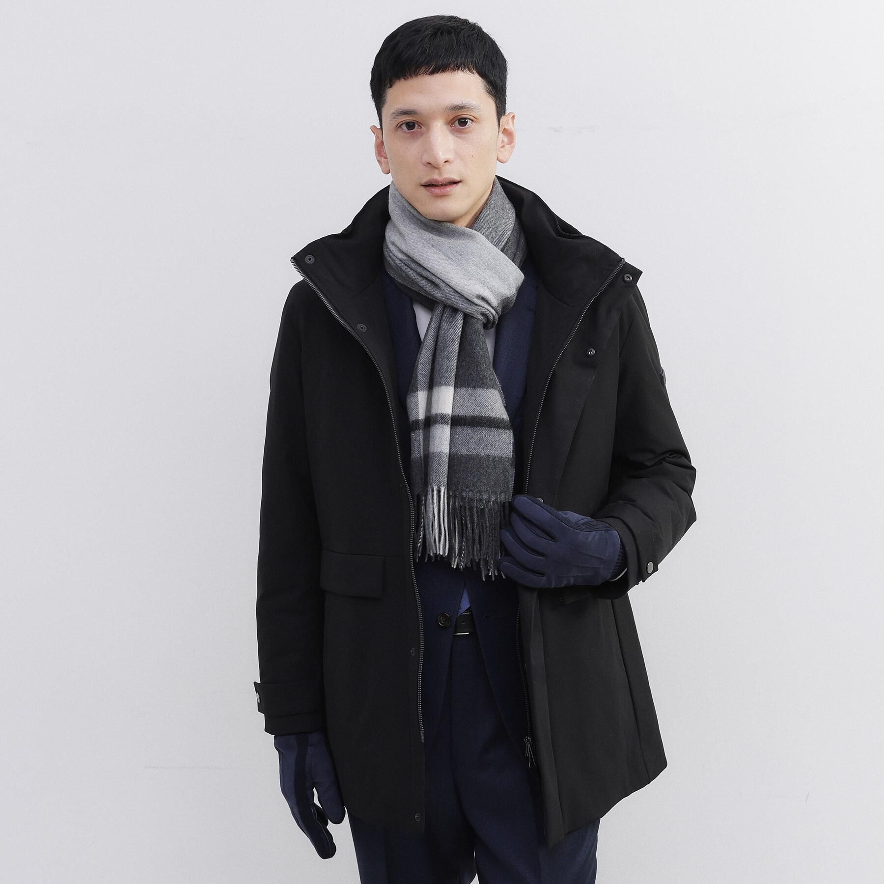 TAKEO KIKUCHI「【洗えるカシミヤ】 ピュアカシミヤ パネルチェックマフラー」|ストール|