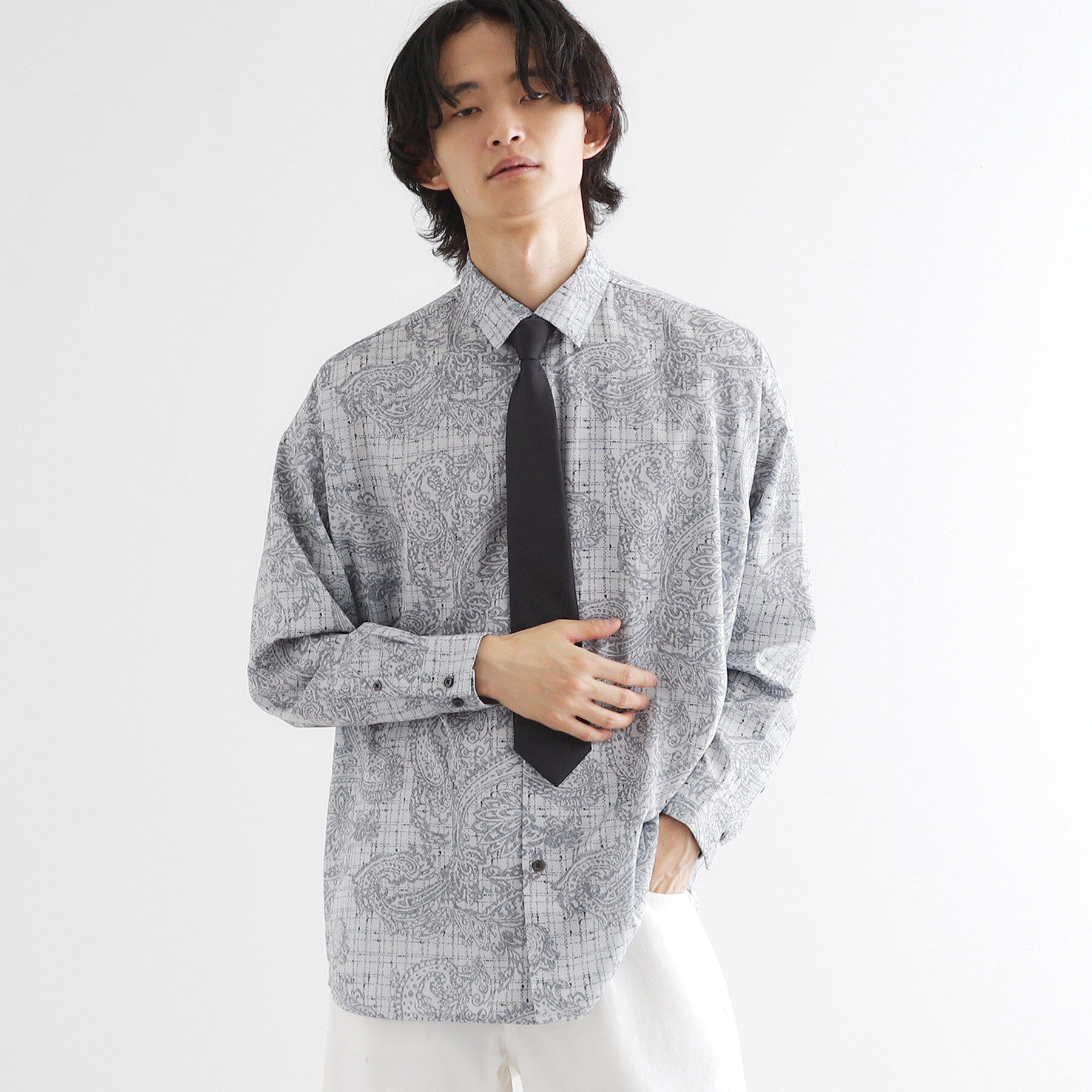 tk.TAKEO KIKUCHI「【ネクタイ付】チェックオンペイズリージャカードシャツ」|シャツ・ブラウス|
