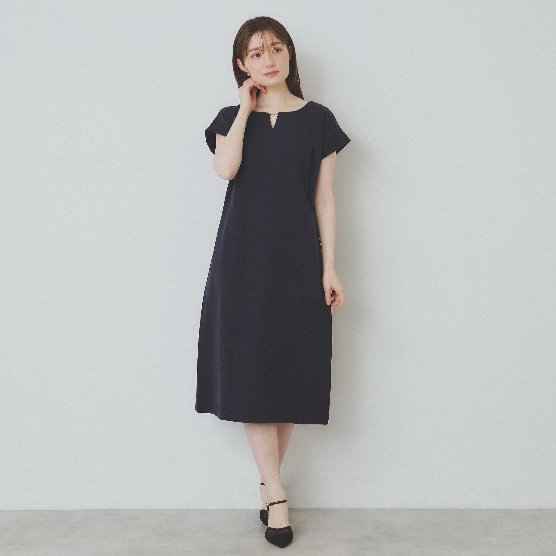 index「《5色展開/XS-3Lサイズ》Iラインシルエットワンピース【UV/接触冷感/洗濯機洗い可】」|ワンピース|