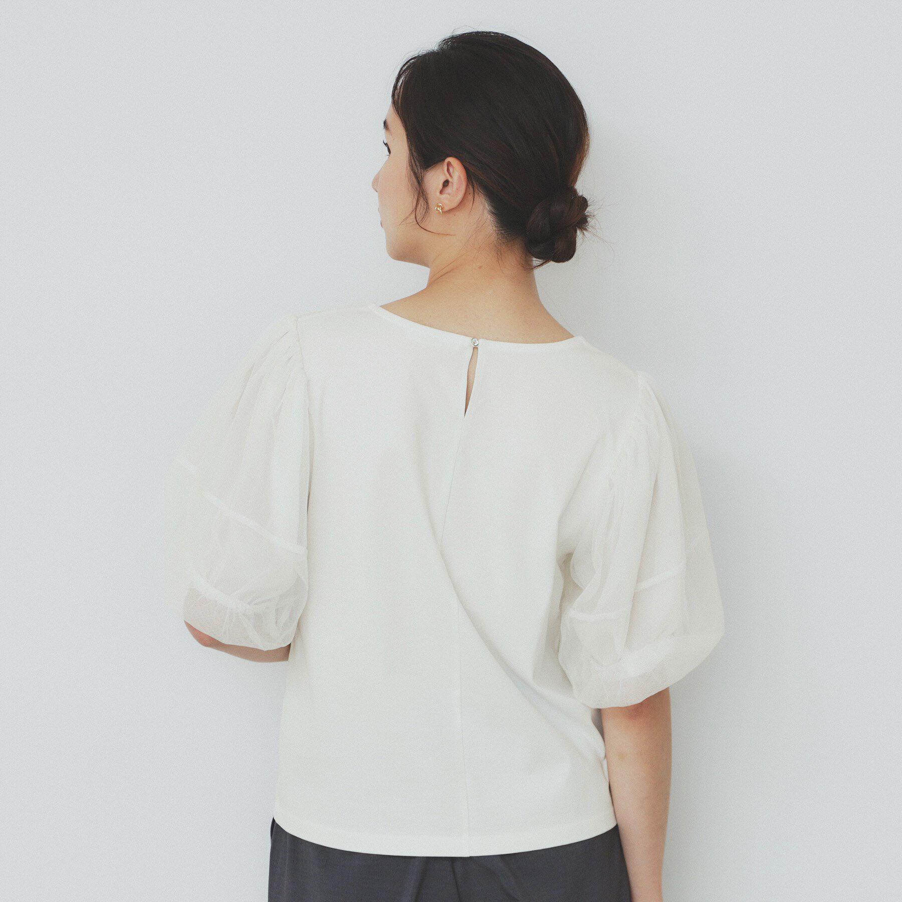 index「チュールドッキングバルーントップス【洗濯機洗い可/接触冷感】」|Tシャツ・カットソー|