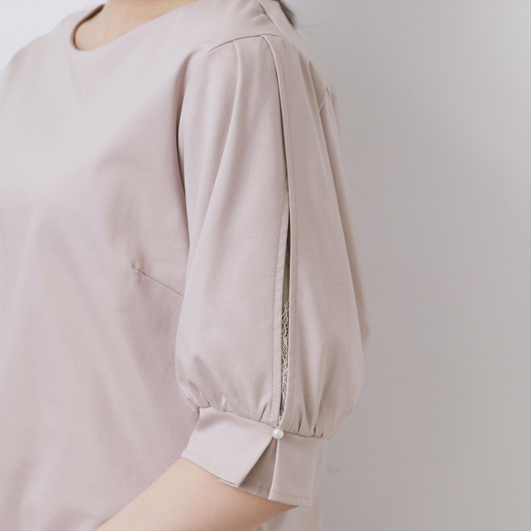 index「レースドッキングスリーブトップス【洗濯機洗い可/UVケア】」|Tシャツ・カットソー|