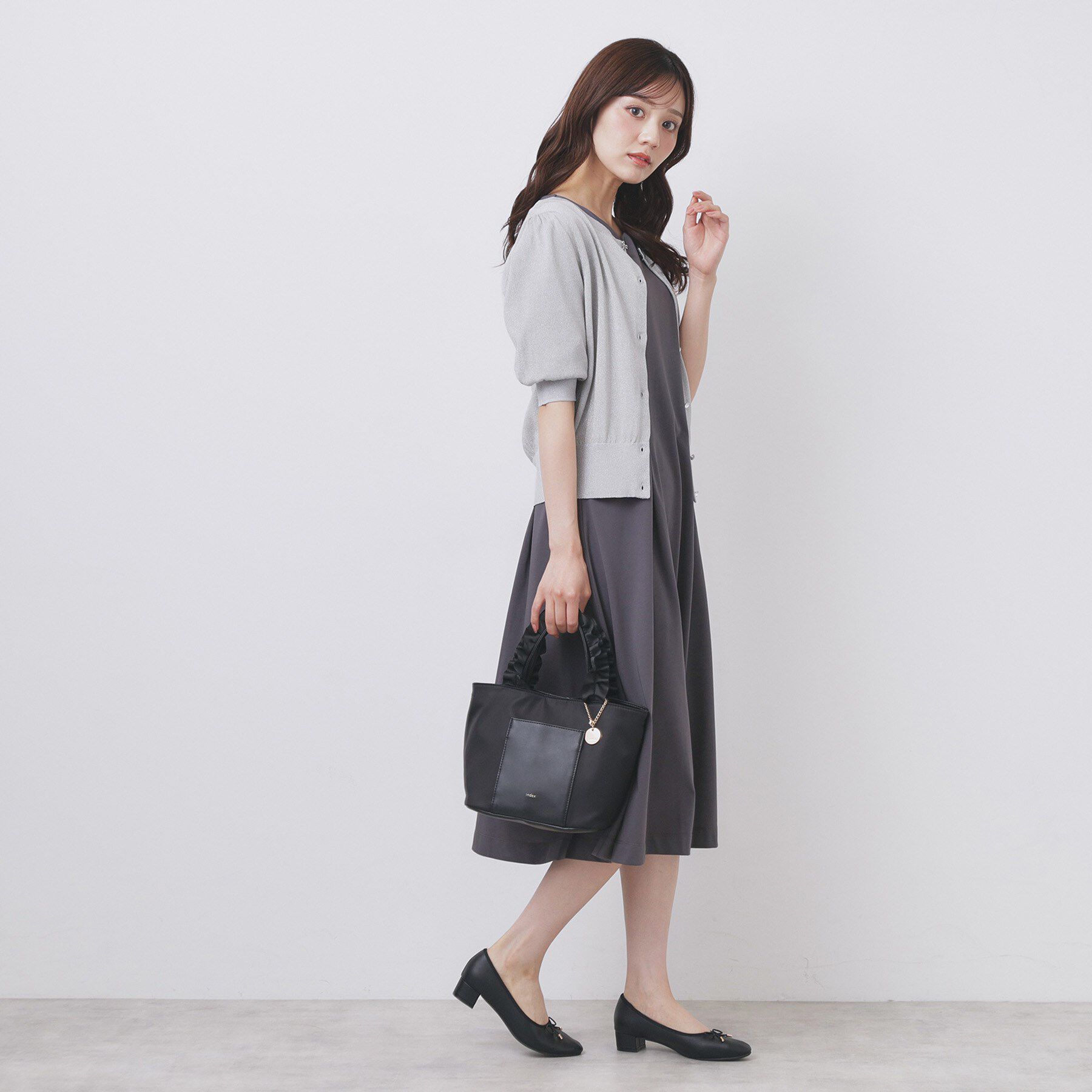 index「クルーネック半袖カーディガン【洗濯機洗い可/抗ピル/UVケア】」|カーディガン|