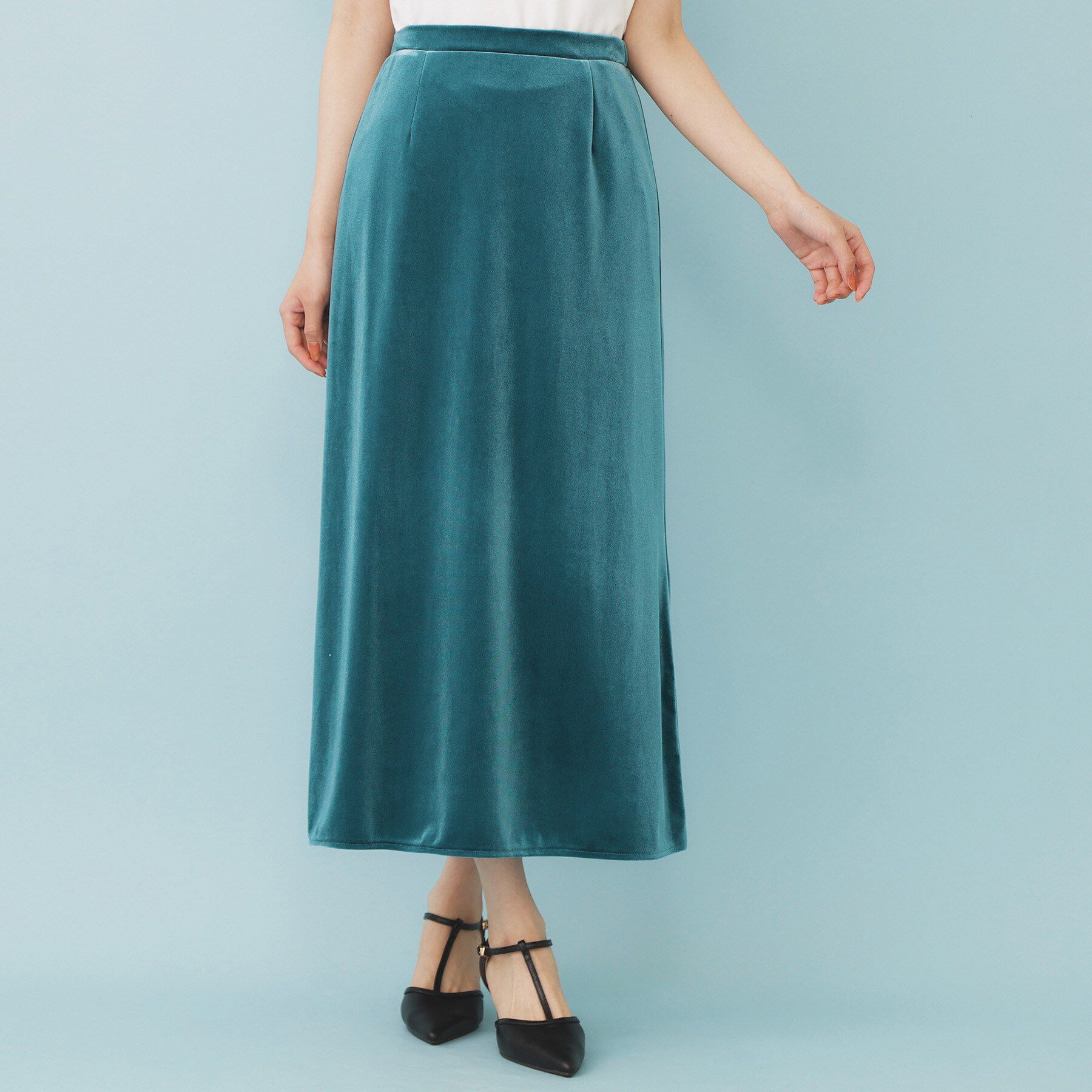 index「ベロアジャージナロースカート【洗濯機洗い可】」|スカート|