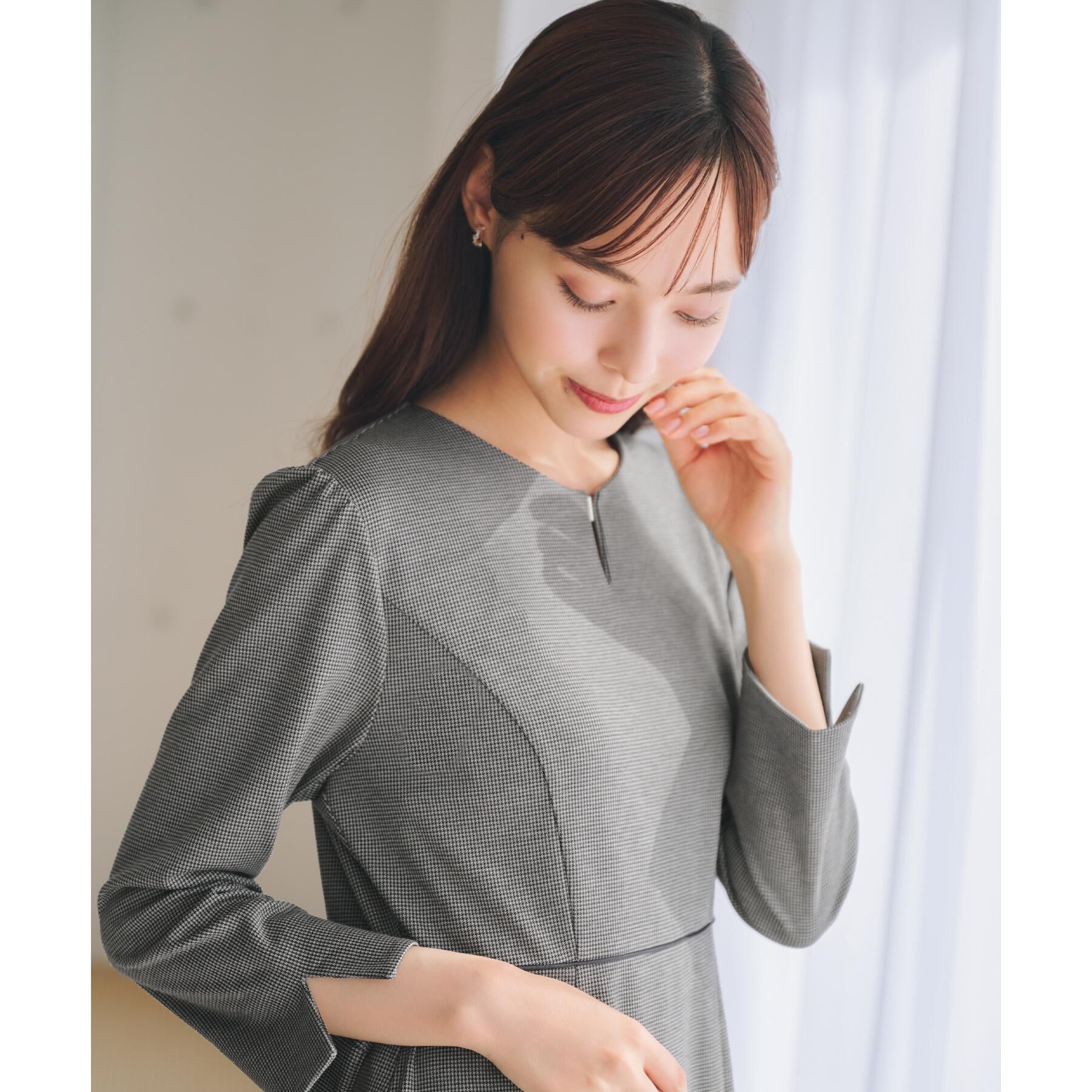 index「ストレッチキーネックワンピース【洗濯機OK/イージーアイロン】」|ワンピース|