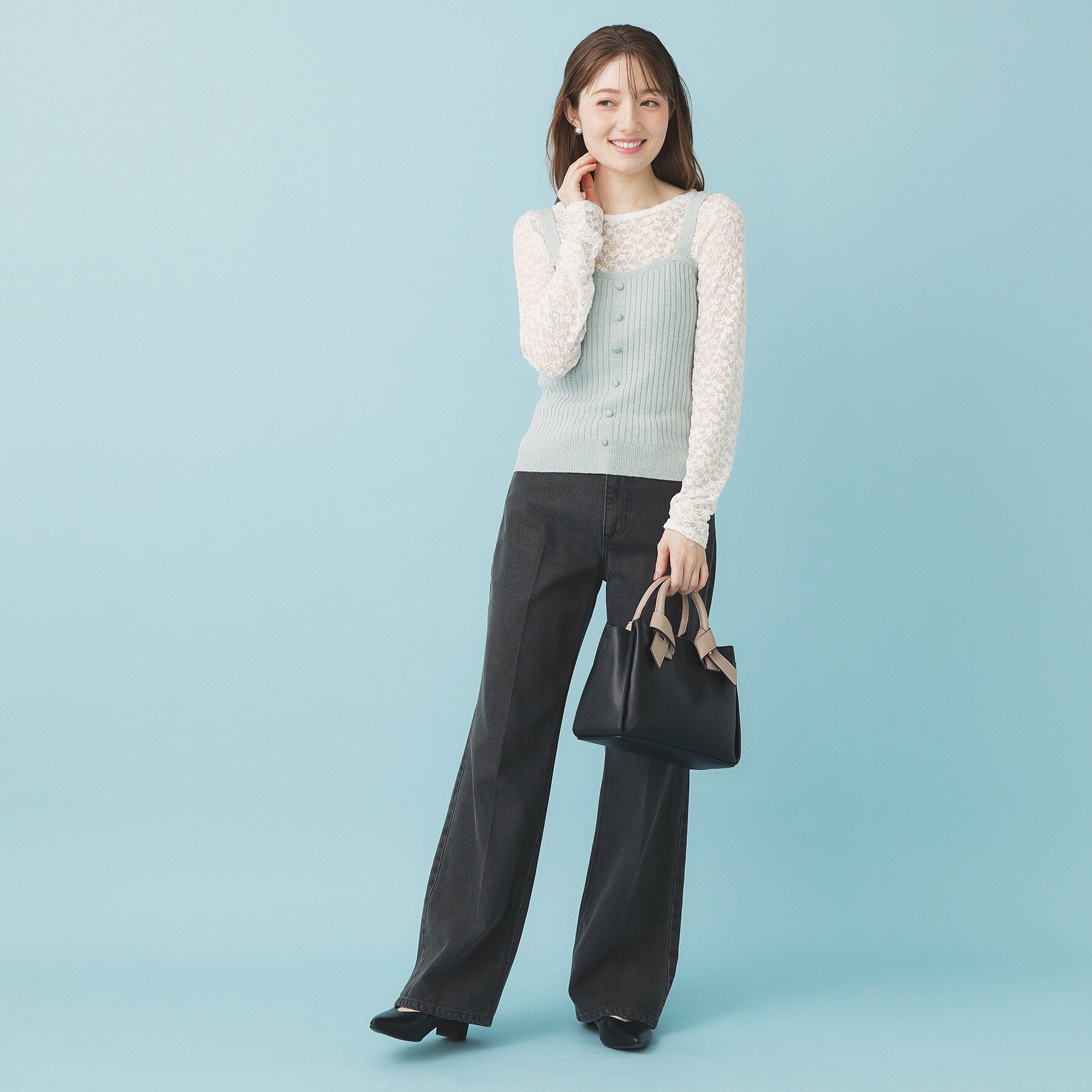 index「ミニモールラメビスチェキャミ/アンサンブル対応【洗濯機OK】」|ニット・セーター|