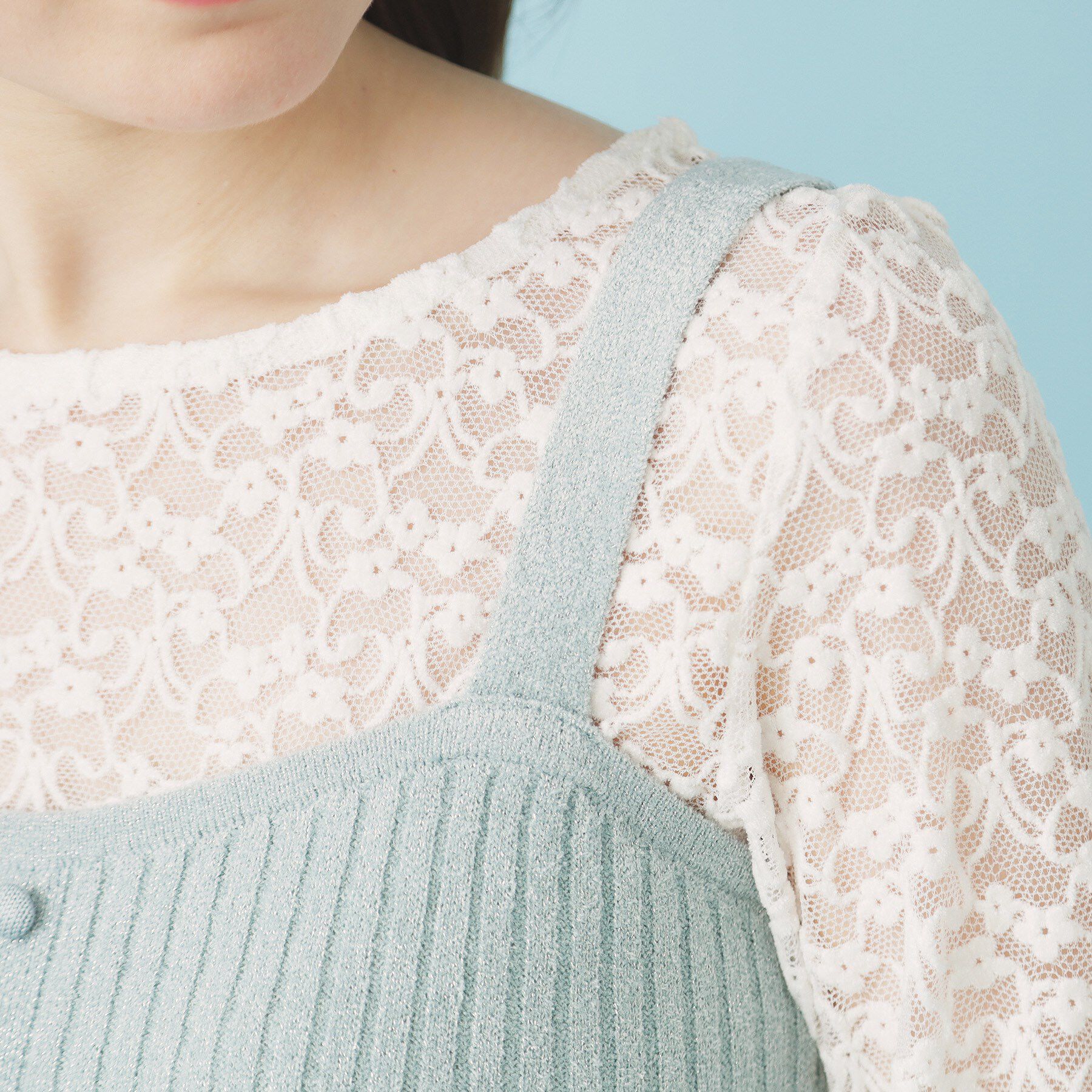 index「ミニモールラメビスチェキャミ/アンサンブル対応【洗濯機OK】」|ニット・セーター|