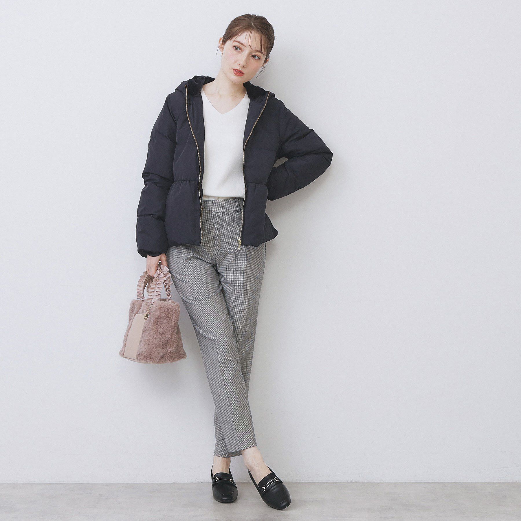 index「KAWADAダウンペプラムショートコート【撥水/洗濯機OK/静電気防止裏地】」|ダウン|