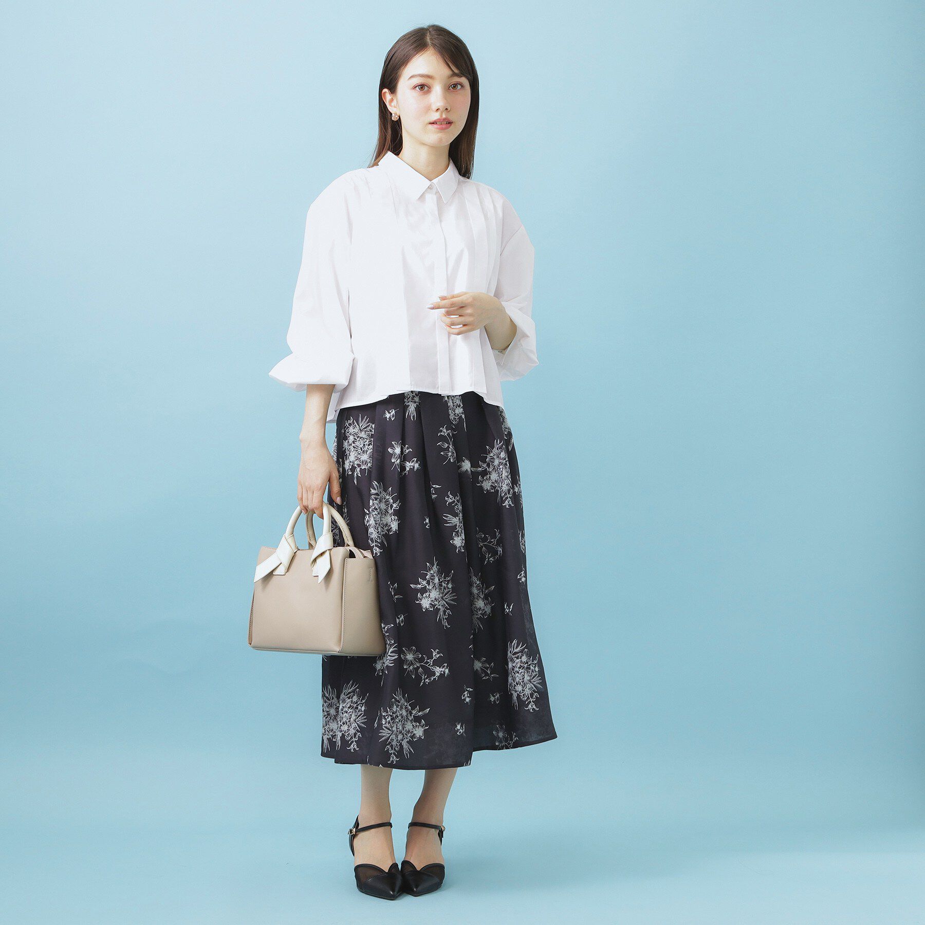 index「ブロード短丈タックシャツ【洗濯機OK】《5col》」|シャツ・ブラウス|