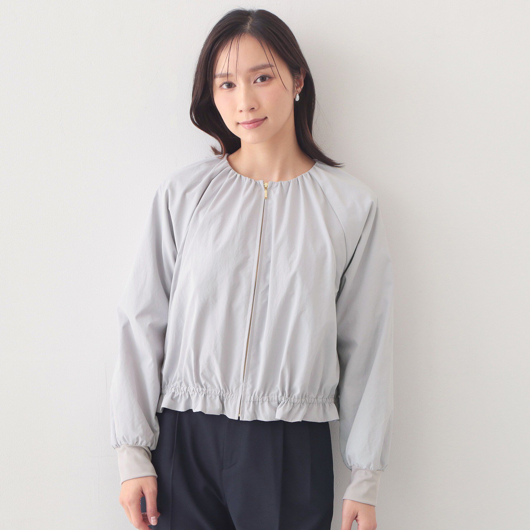 index「接触冷感ノーカラーブルゾン【洗濯機OK/防シワ】」|テーラードジャケット|