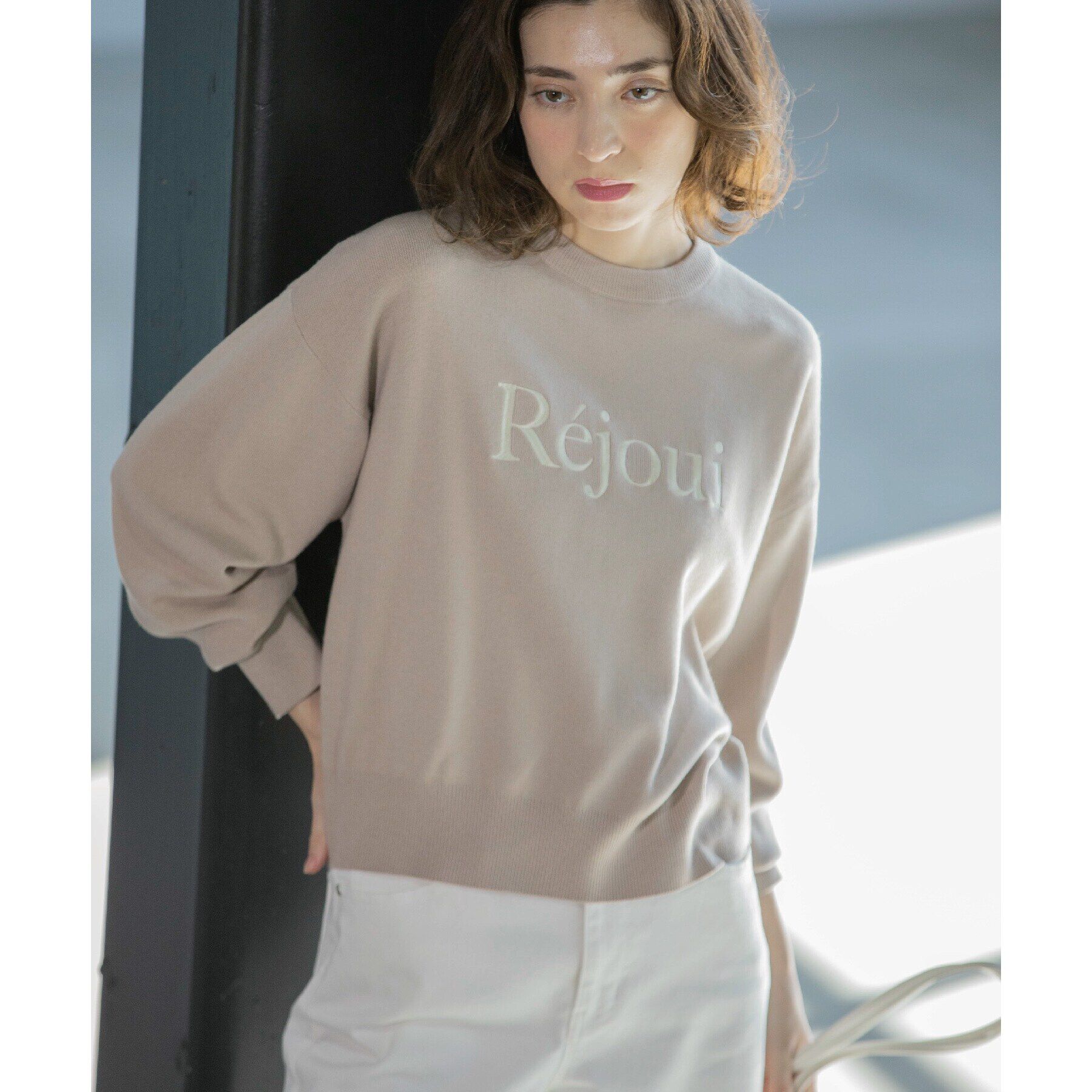 OPAQUE.CLIP「刺繍ロゴニット【洗濯機洗い可】」|ニット・セーター|