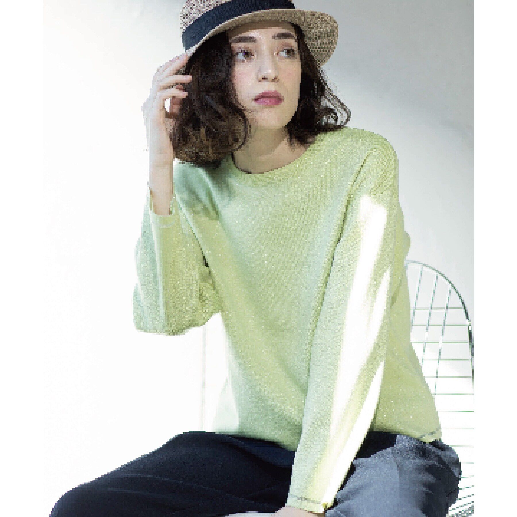 OPAQUE.CLIP「ラメシアーラインニット【洗濯機洗い可】」|ニット・セーター|