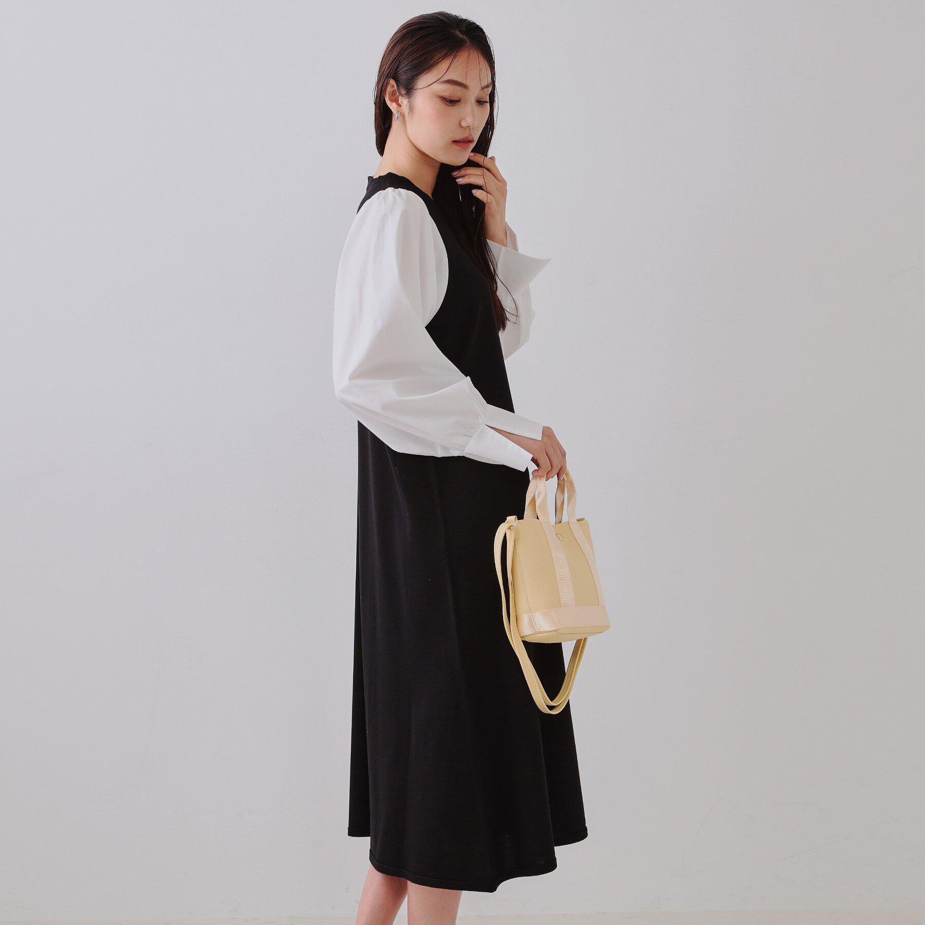 OPAQUE.CLIP「フハクスリーブニットワンピース【洗える】」|ワンピース|