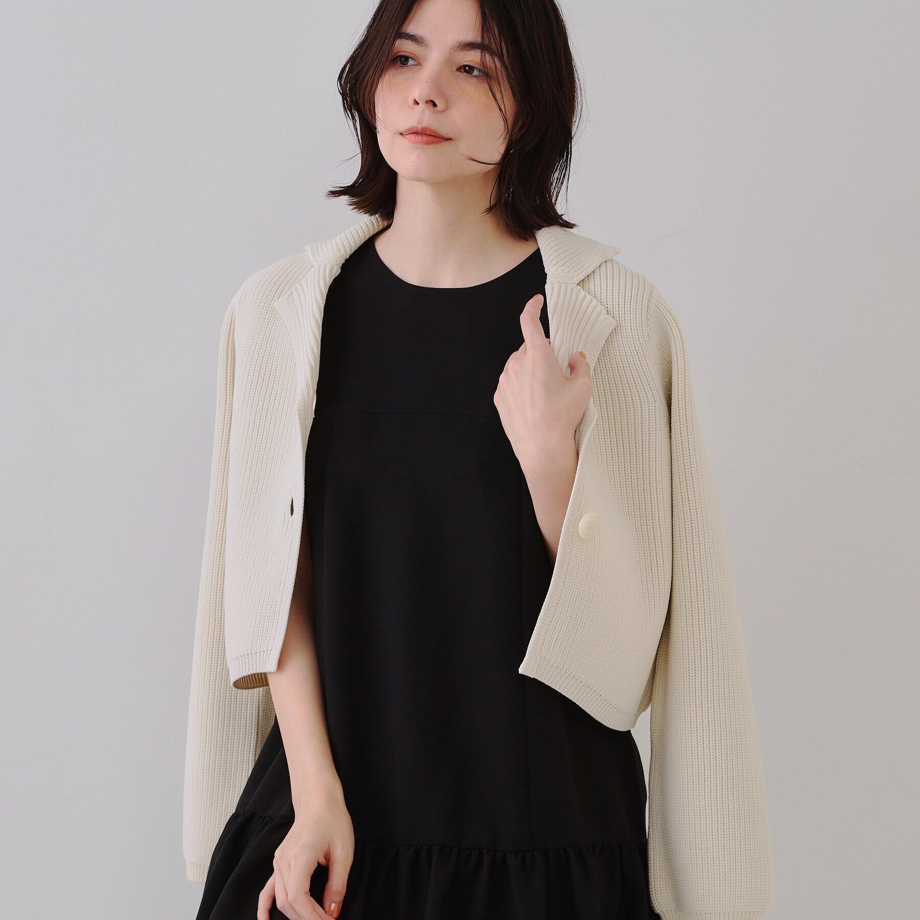 OPAQUE.CLIP「ショートニットカーディガン【洗濯機洗い可/抗ピル】」|カーディガン|