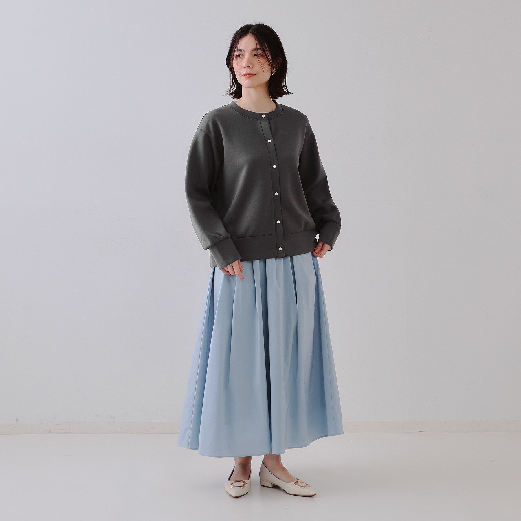 OPAQUE.CLIP「スナップボタンカーディガン【洗濯機洗い可】」|カーディガン|