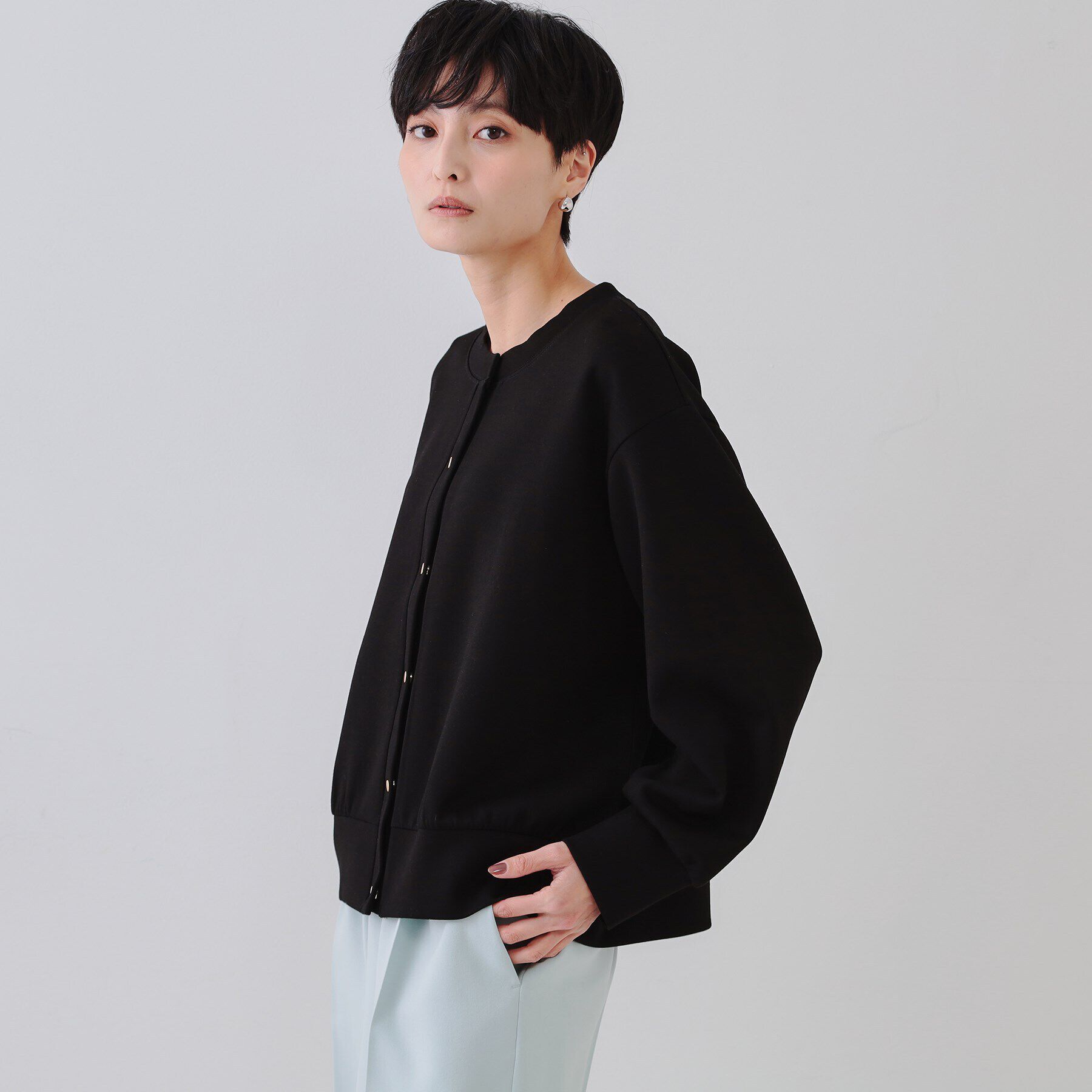 OPAQUE.CLIP「スナップボタンカーディガン【洗濯機洗い可】」|カーディガン|