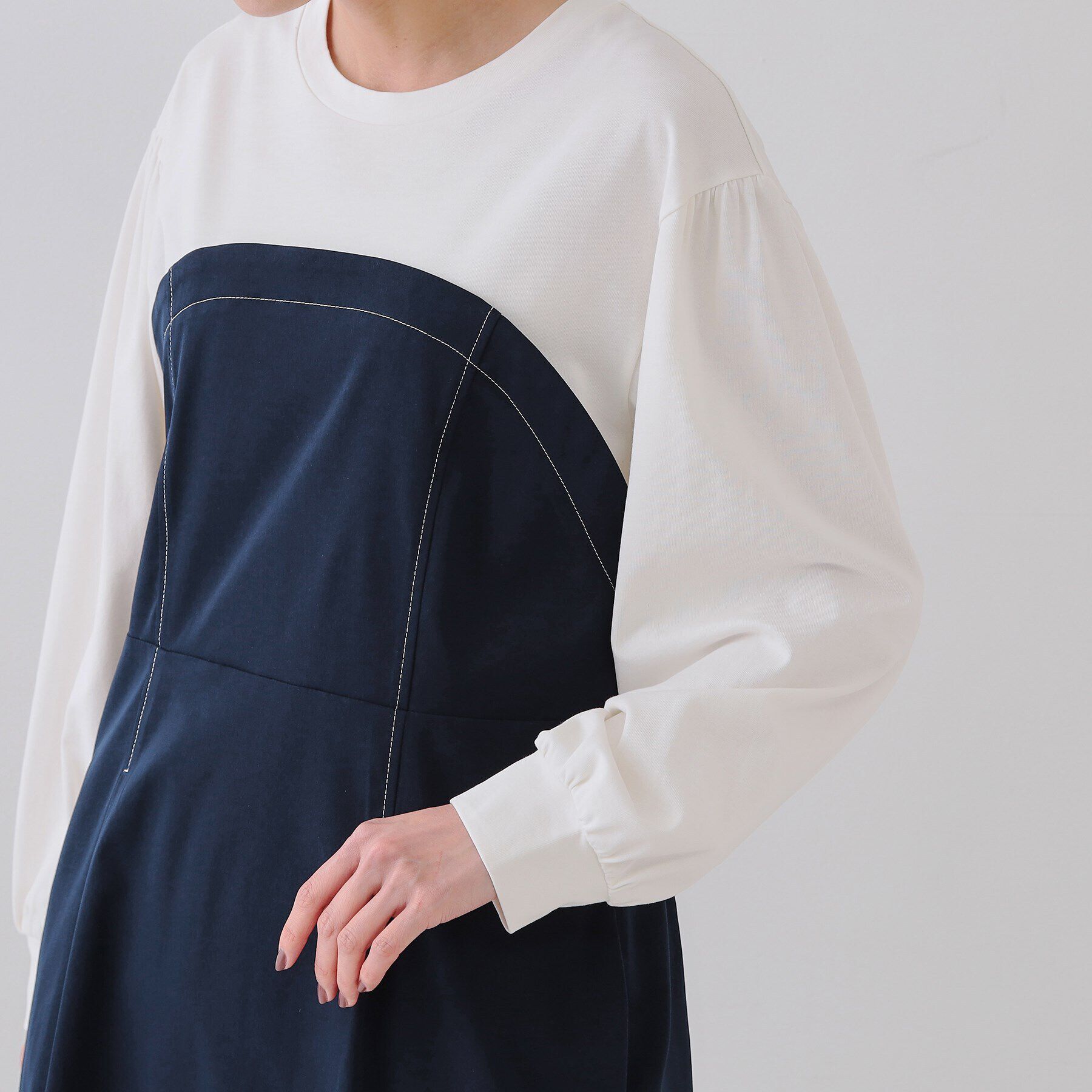 OPAQUE.CLIP「ビスチェドッキングワンピース【洗濯機洗い可】」|ワンピース|