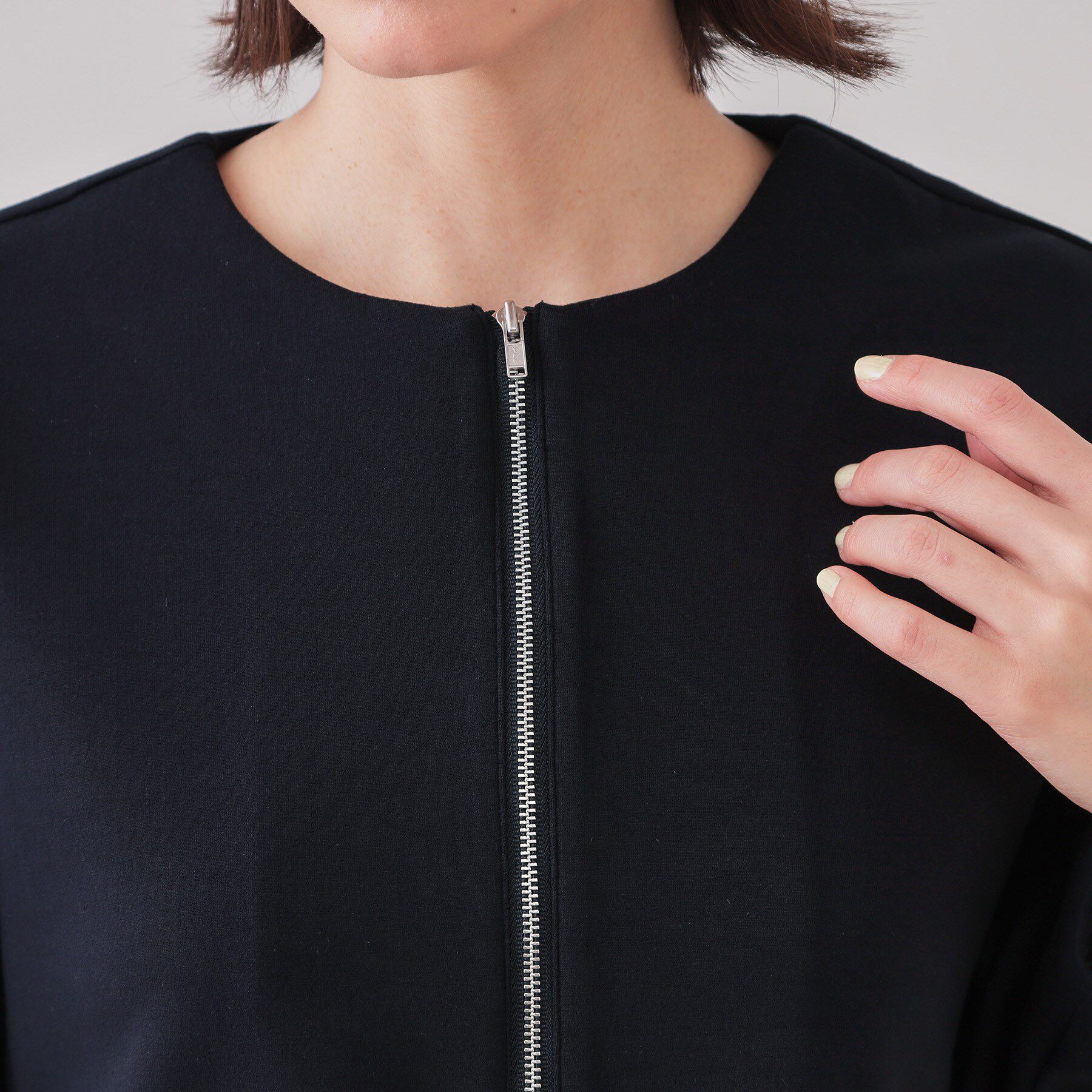 OPAQUE.CLIP「ペプラムドッキングZIPカーディガン【洗濯機洗い可】」|カーディガン|