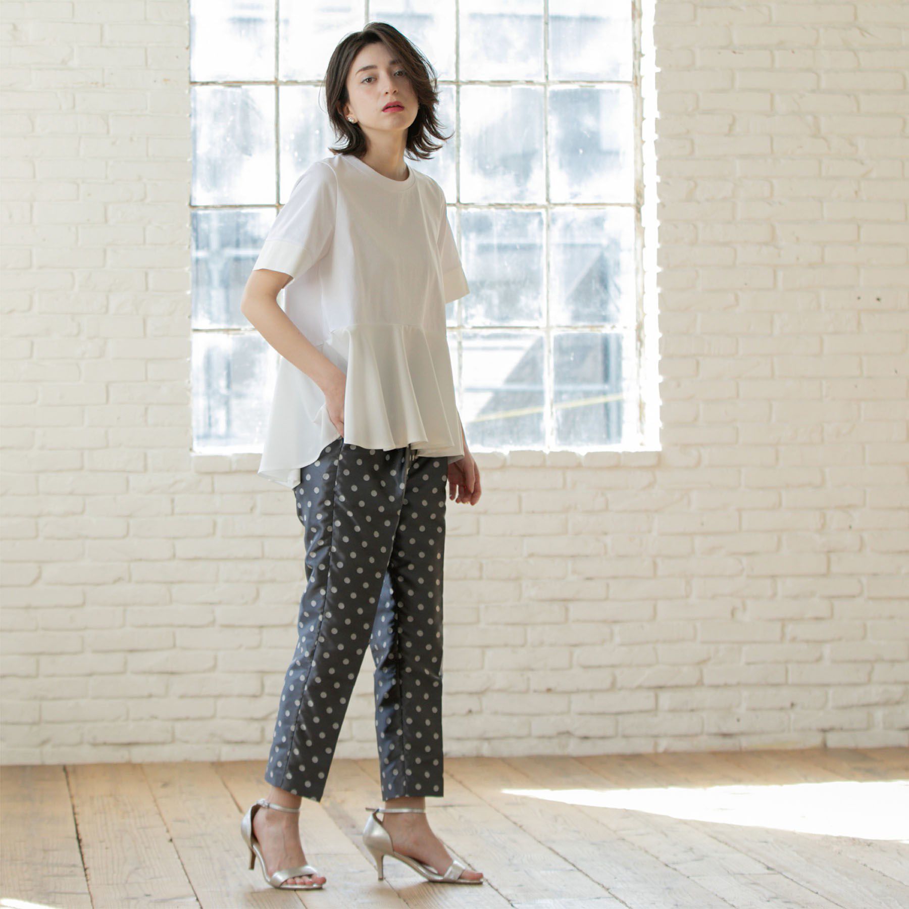 OPAQUE.CLIP「ペプラム切替ドッキングトップス【洗濯機洗い可】」|Tシャツ・カットソー|