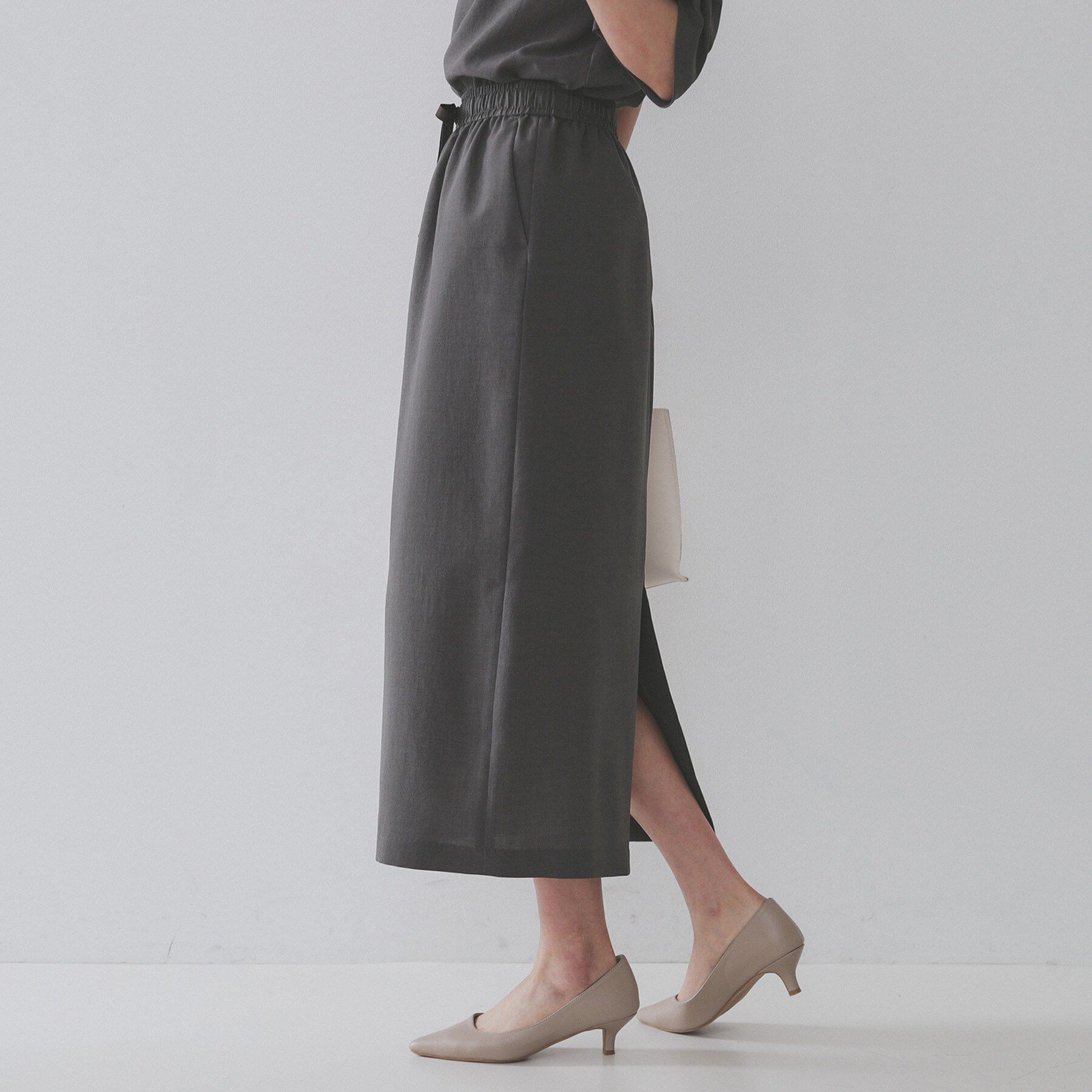 OPAQUE.CLIP「リネンライクイージースカート【洗濯機洗い可/吸水速乾/接触冷感】」|スカート|