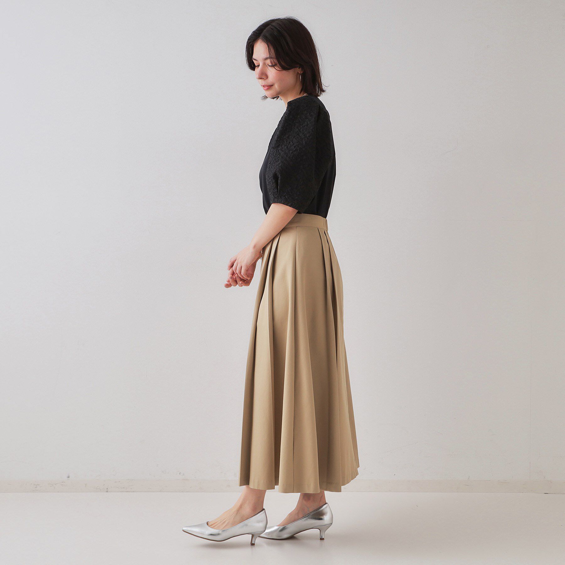 OPAQUE.CLIP「タックプリーツスカート【洗濯機洗い可】」|スカート|