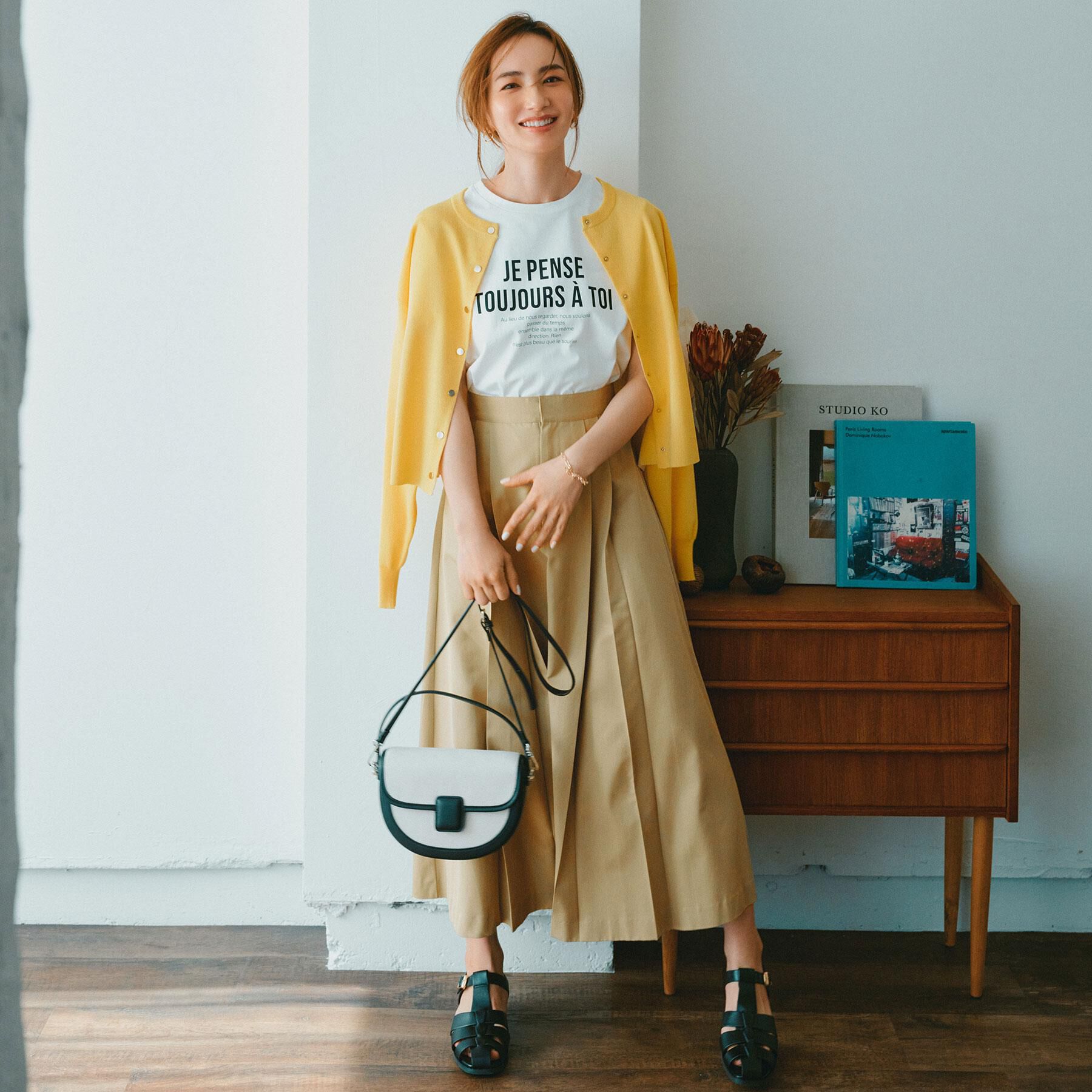 OPAQUE.CLIP「タックプリーツスカート【洗濯機洗い可】」|スカート|ベージュ(052)