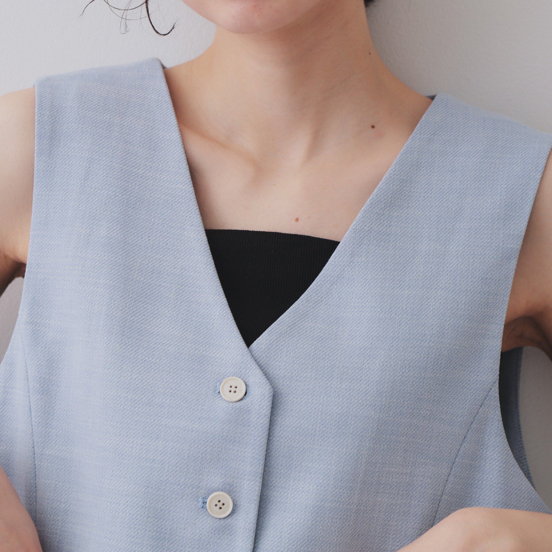 OPAQUE.CLIP「メランジコンパクトジレ/セットアップ対応可【洗濯機洗い可】」|ベスト・ジレ|