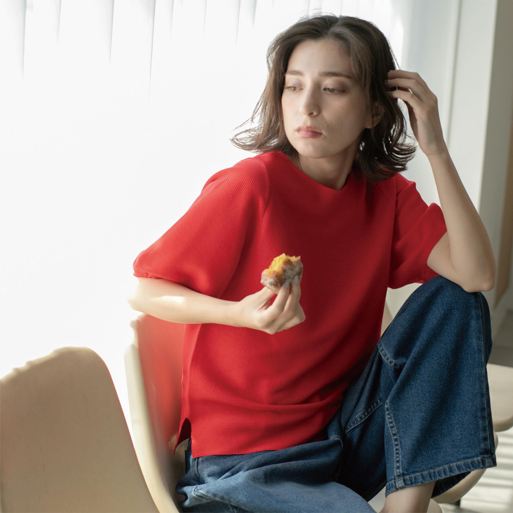 OPAQUE.CLIP「ガーターボリュームスリーブニット【UVケア/洗濯機洗い可】」|ニット・セーター|