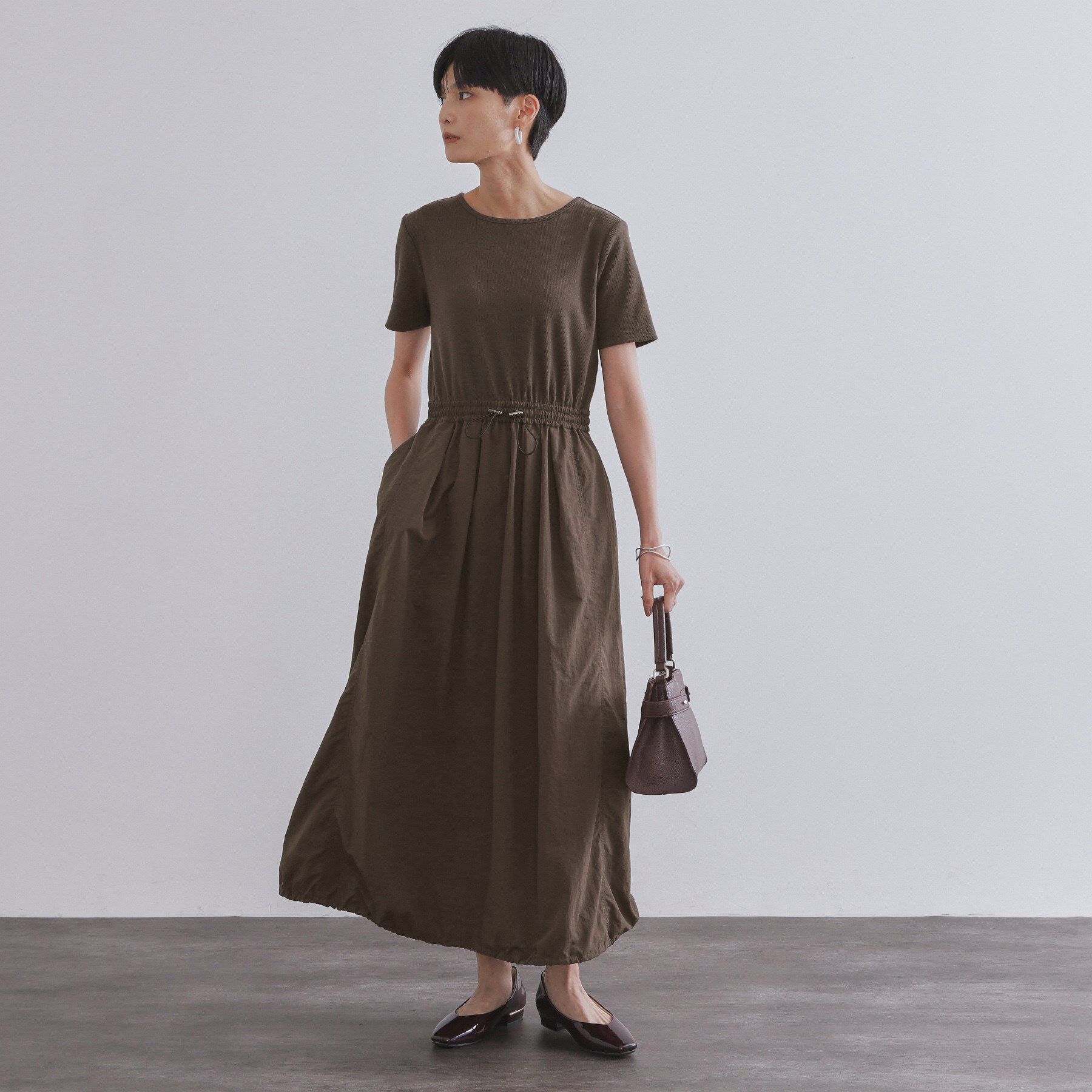 OPAQUE.CLIP「2WAYスピンドル使いドッキングワンピース【洗濯機洗い可】」|ワンピース|