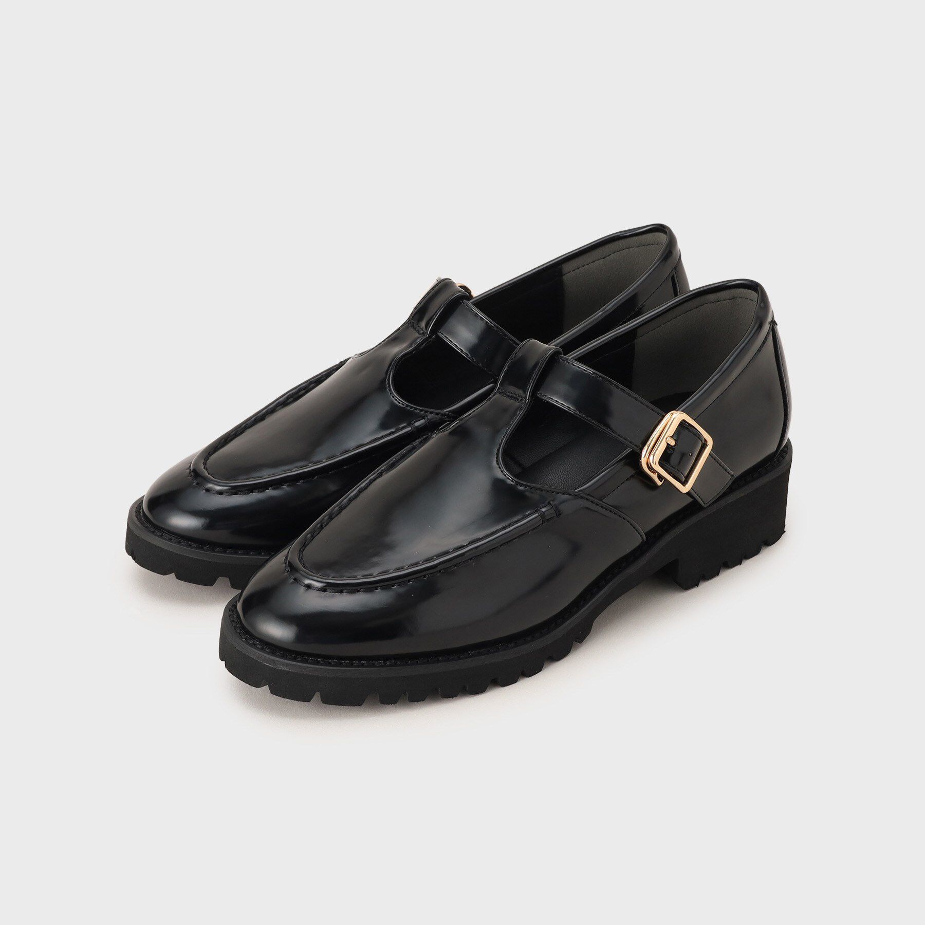 OPAQUE.CLIP「【軽量】Tストラップローファーシューズ」|その他|ブラック(019)