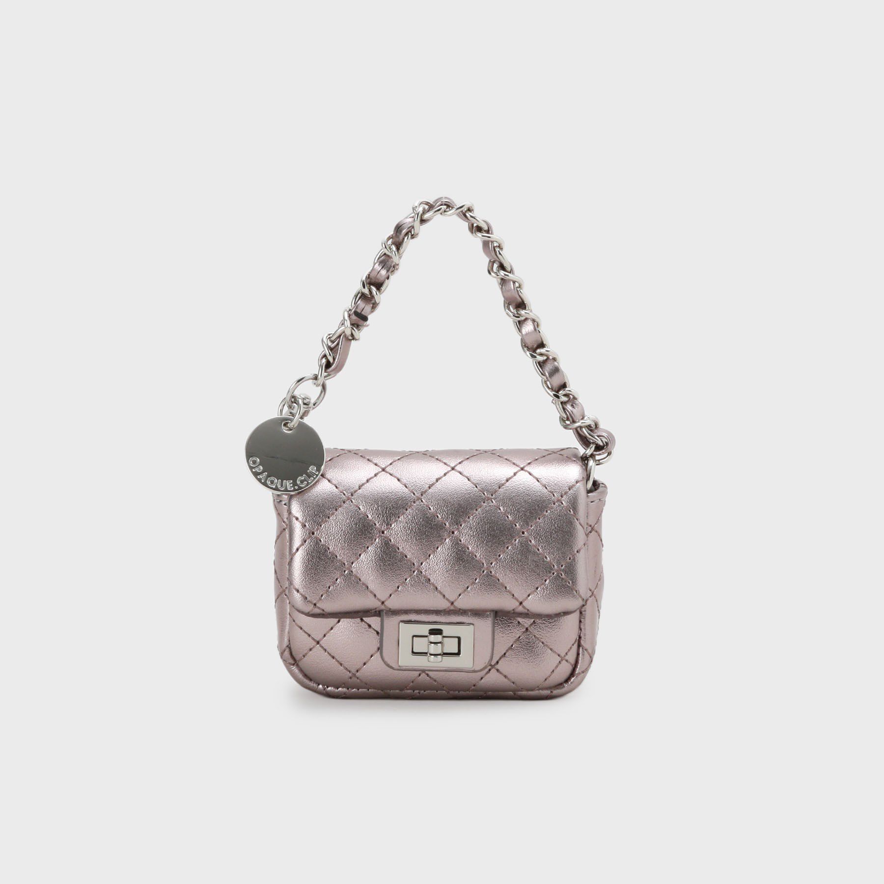 OPAQUE.CLIP「ミニサイズキルティングバッグチャーム」|キーケース|ブラックシルバー(6